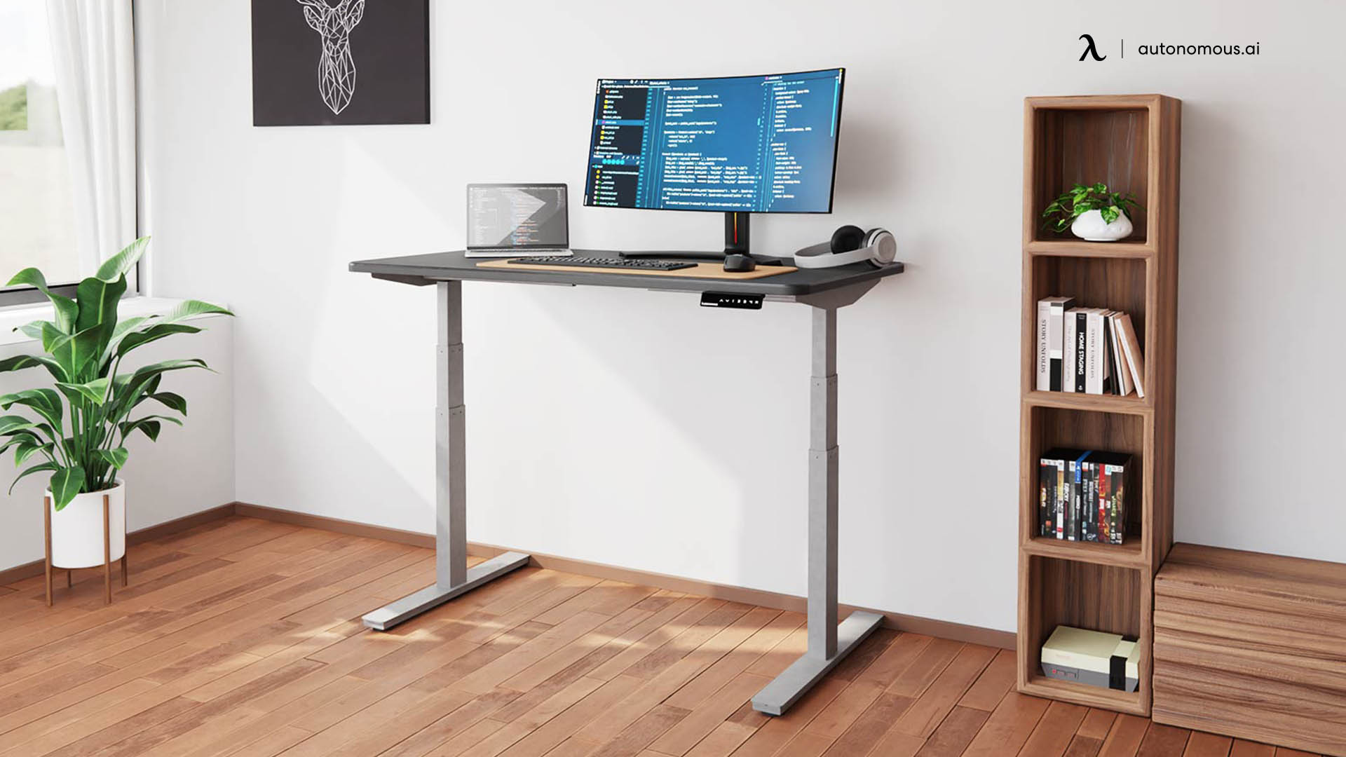 SmartDesk Pro grey home office desk