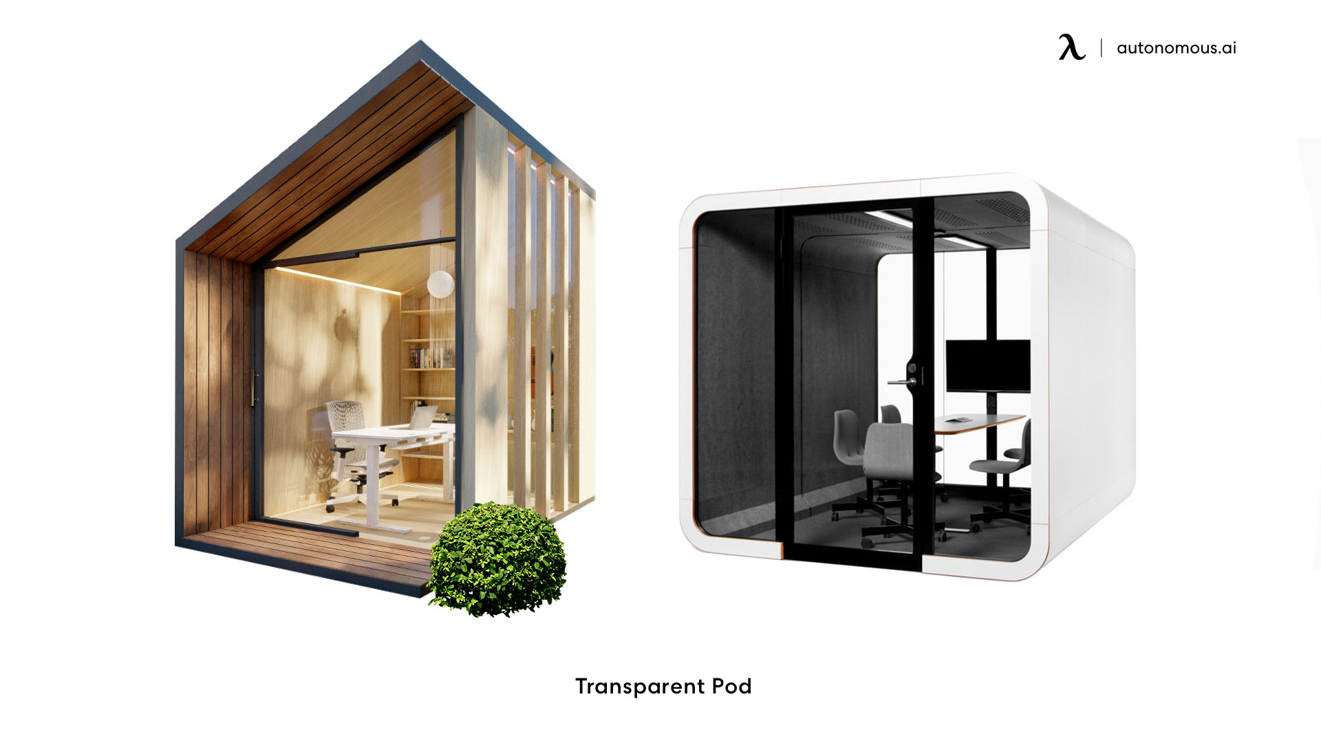 Transparent Pod small garden office