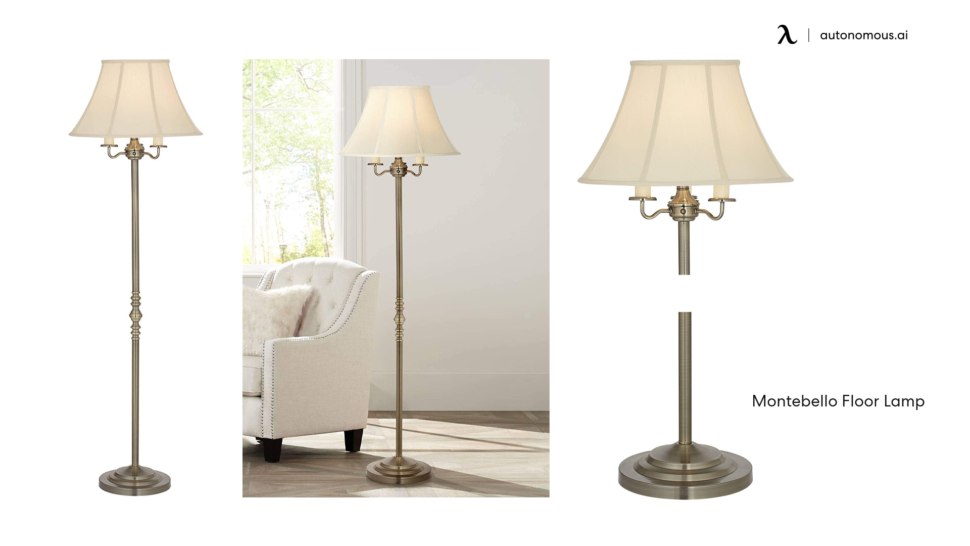 Montebello brass floor lamps for living room