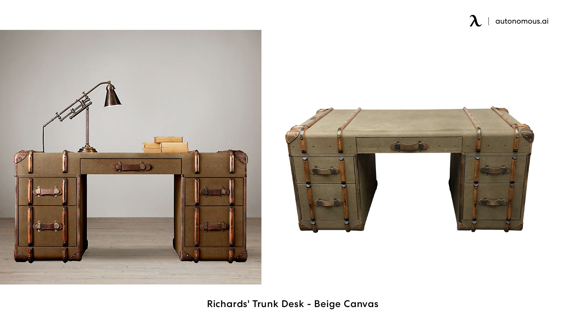 Richards' Trunk Desk - Beige Canvas