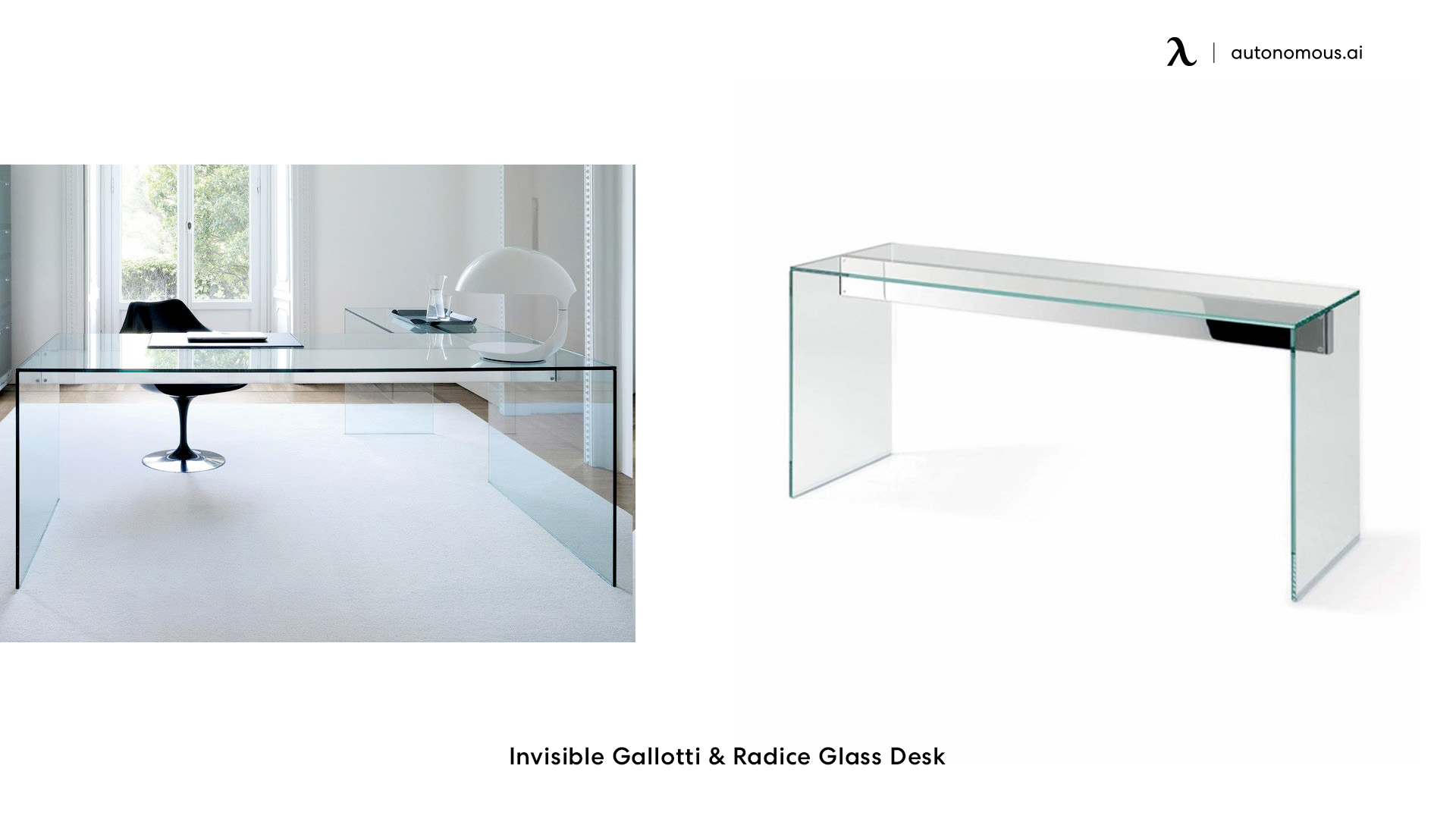 Invisible Gallotti & Radice Glass Desk