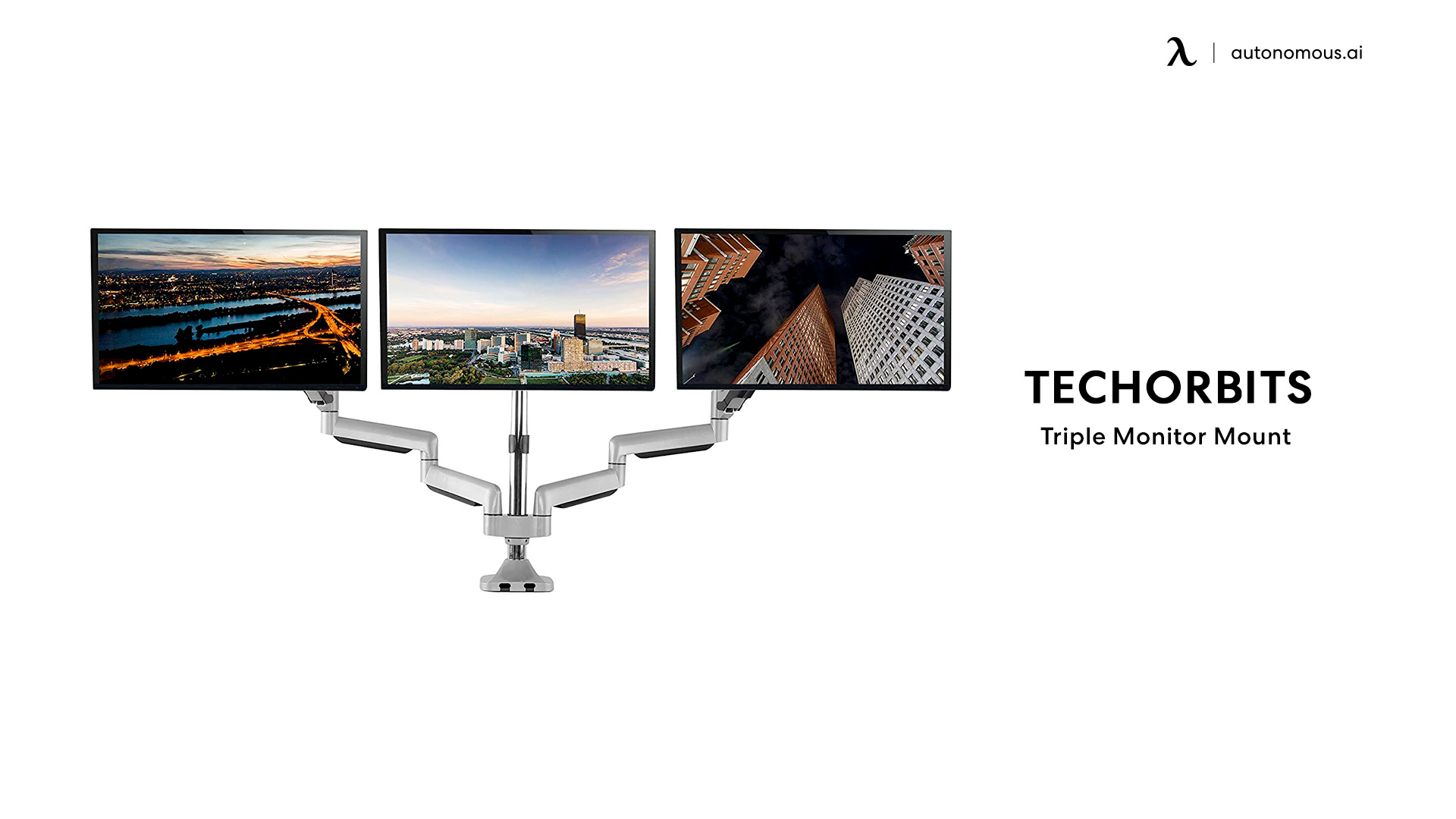 TechOrbits triple monitor arm 27 inch