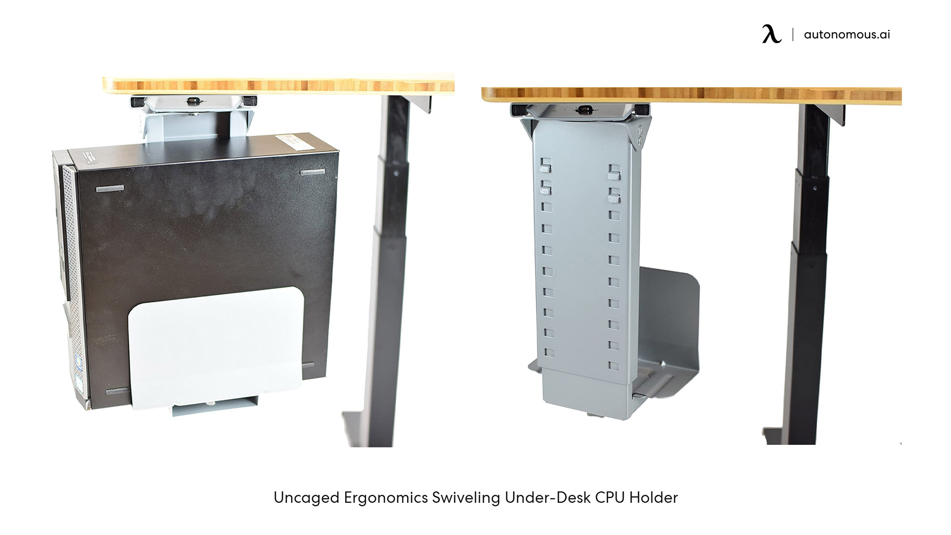 Uncaged Ergonomics Swiveling Under-Desk CPU Holder