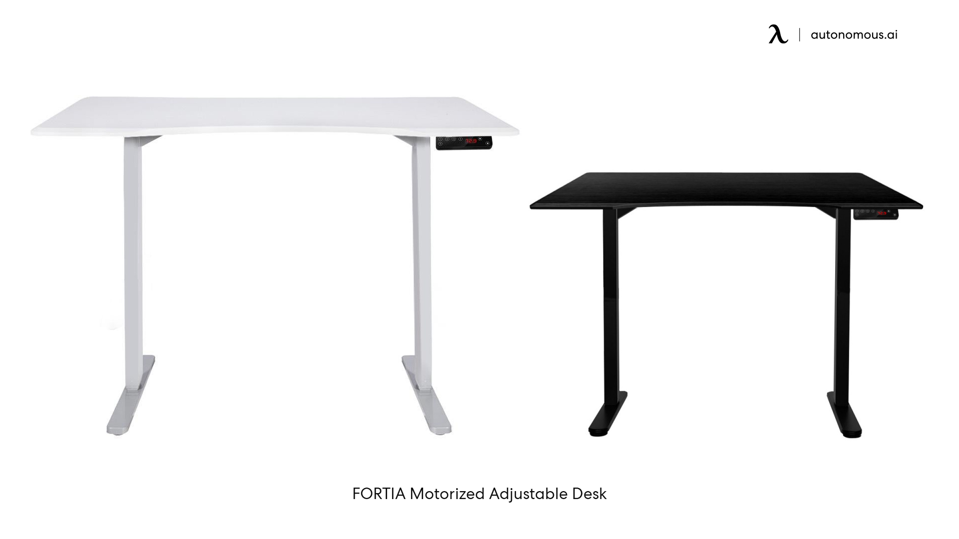 FORTIA Motorized white oak desk