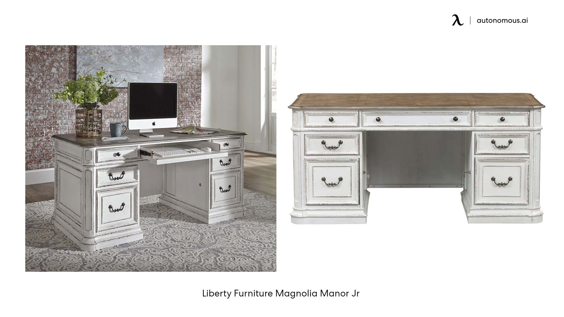 Liberty Furniture Magnolia Manor Jr white oak desk