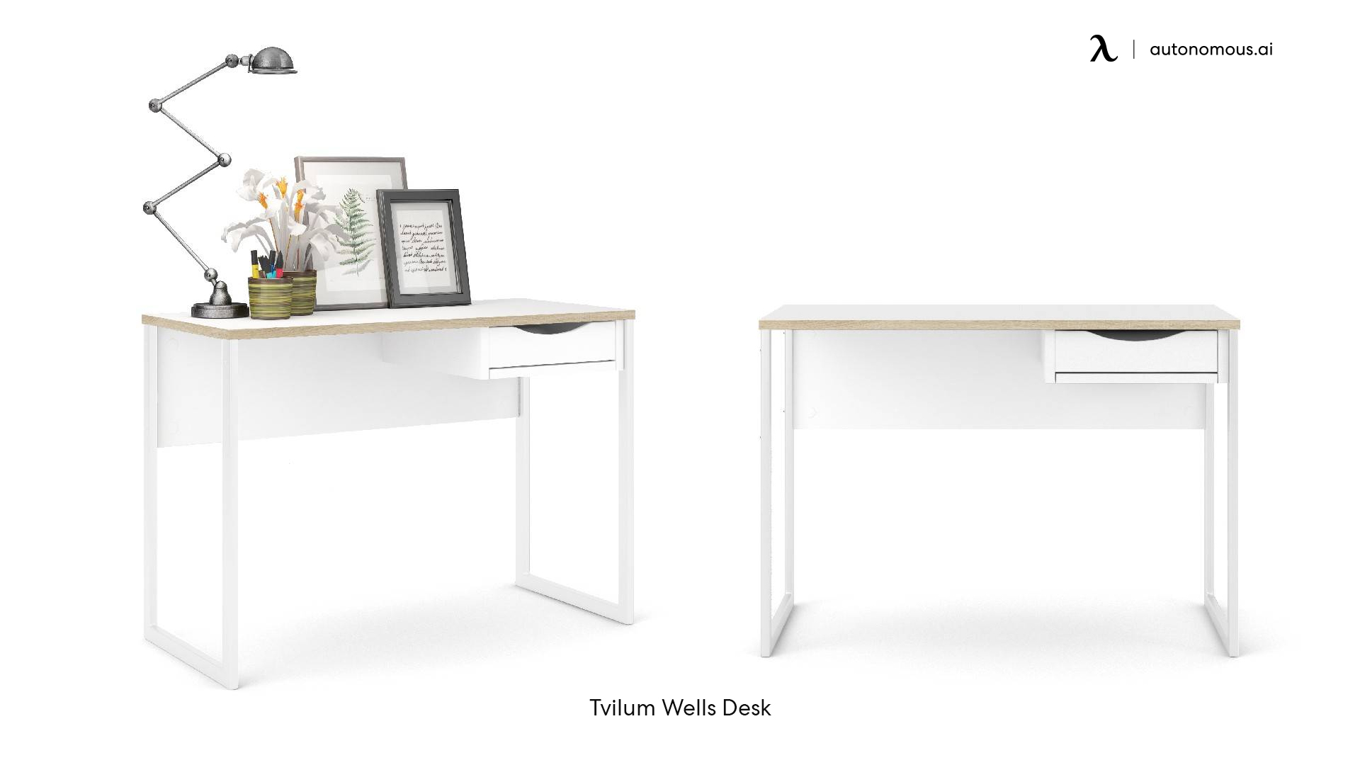 Tvilum Wells white oak desk
