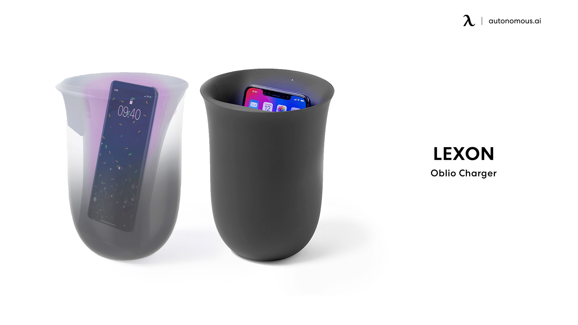 Oblio Sanitizing Wireless Charger by Lexon