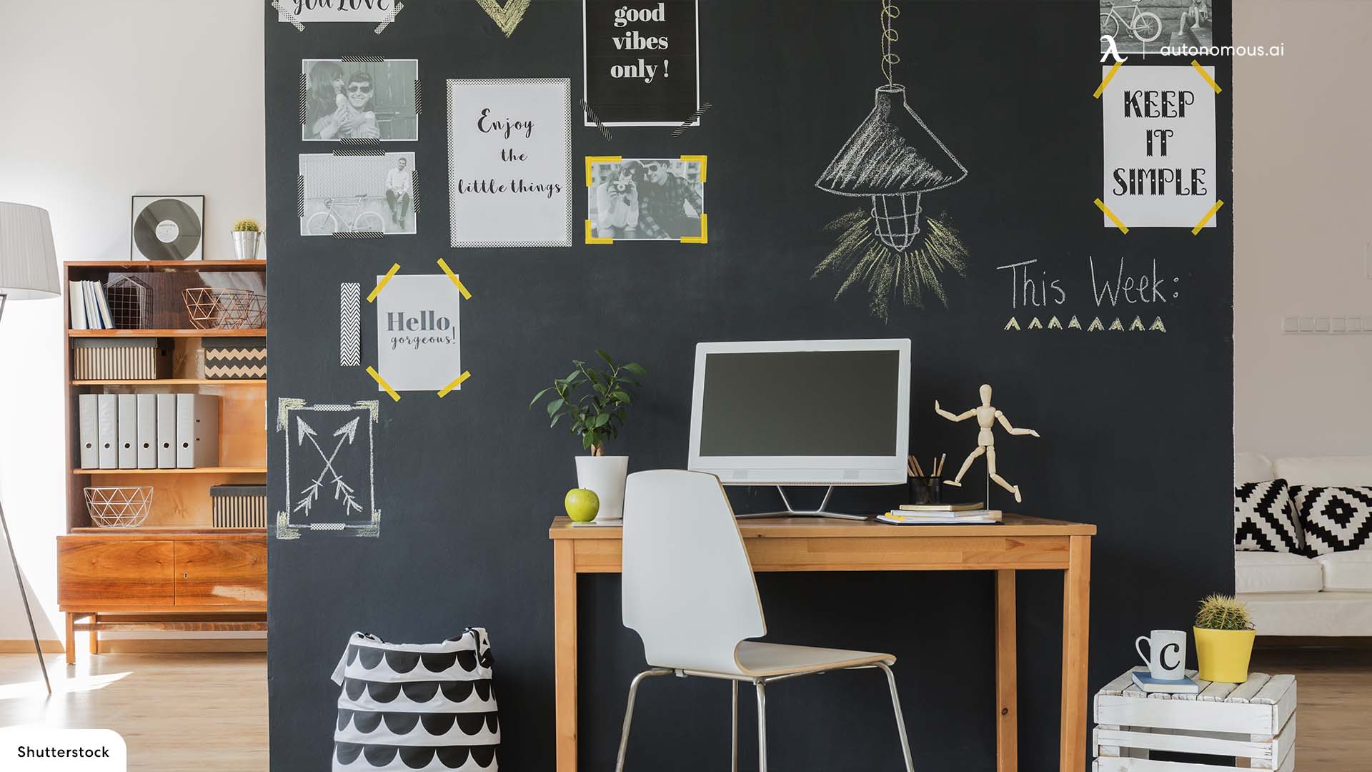 Paint a Blackboard Wall homeschool storage ideas