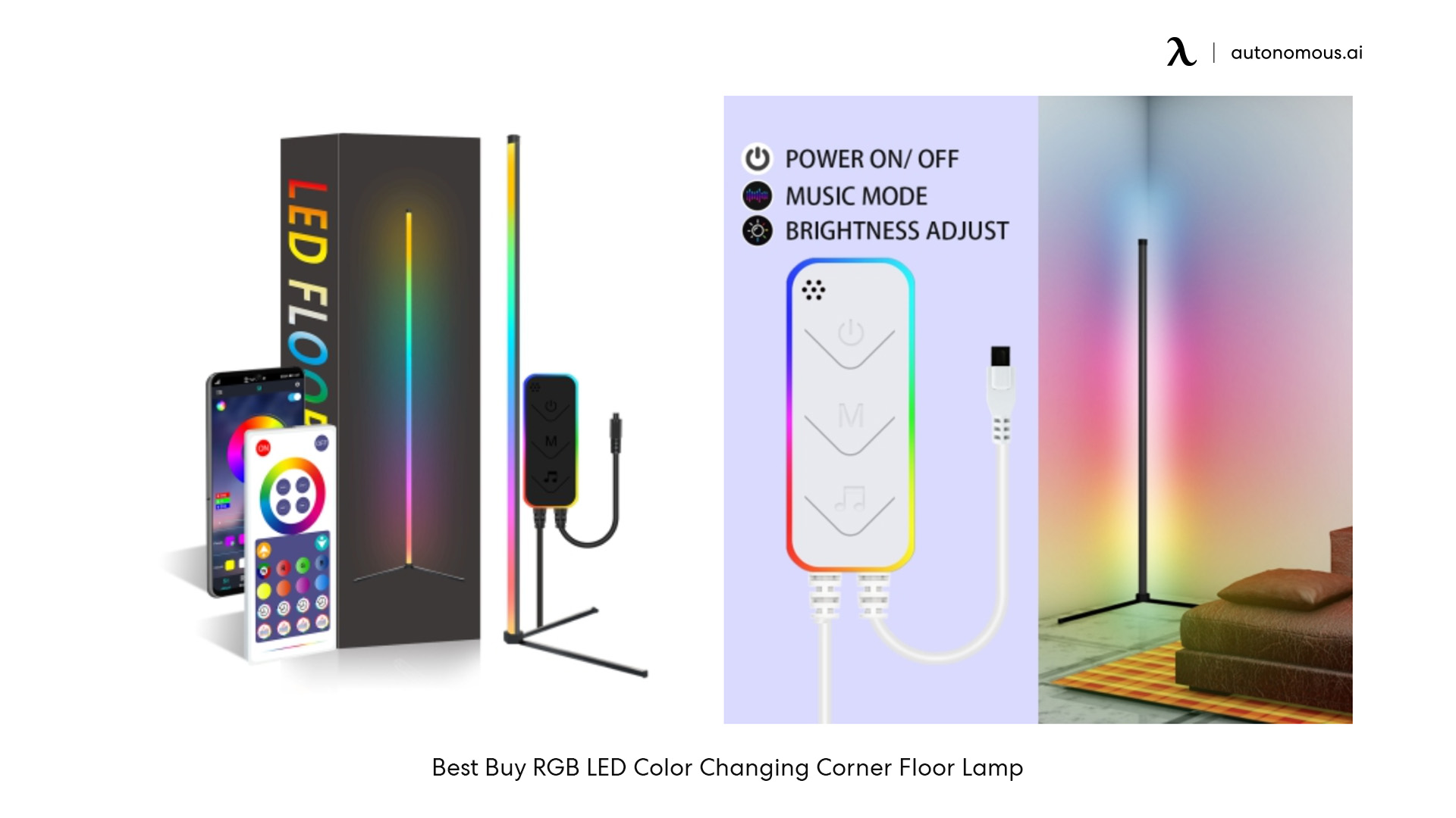 Best Buy RGB LED Color Changing Corner Floor Lamp
