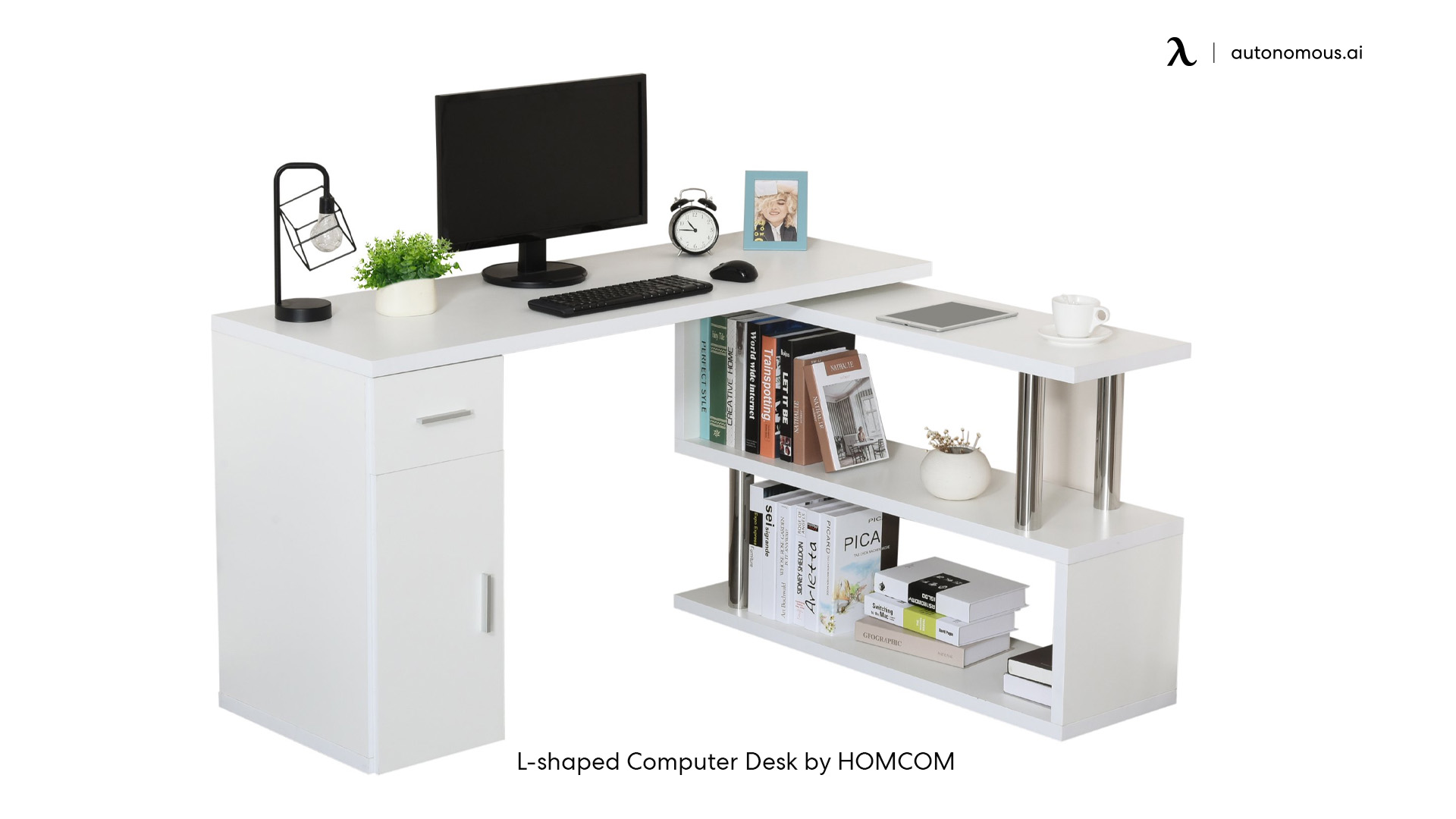 HOMCOM white contemporary desk