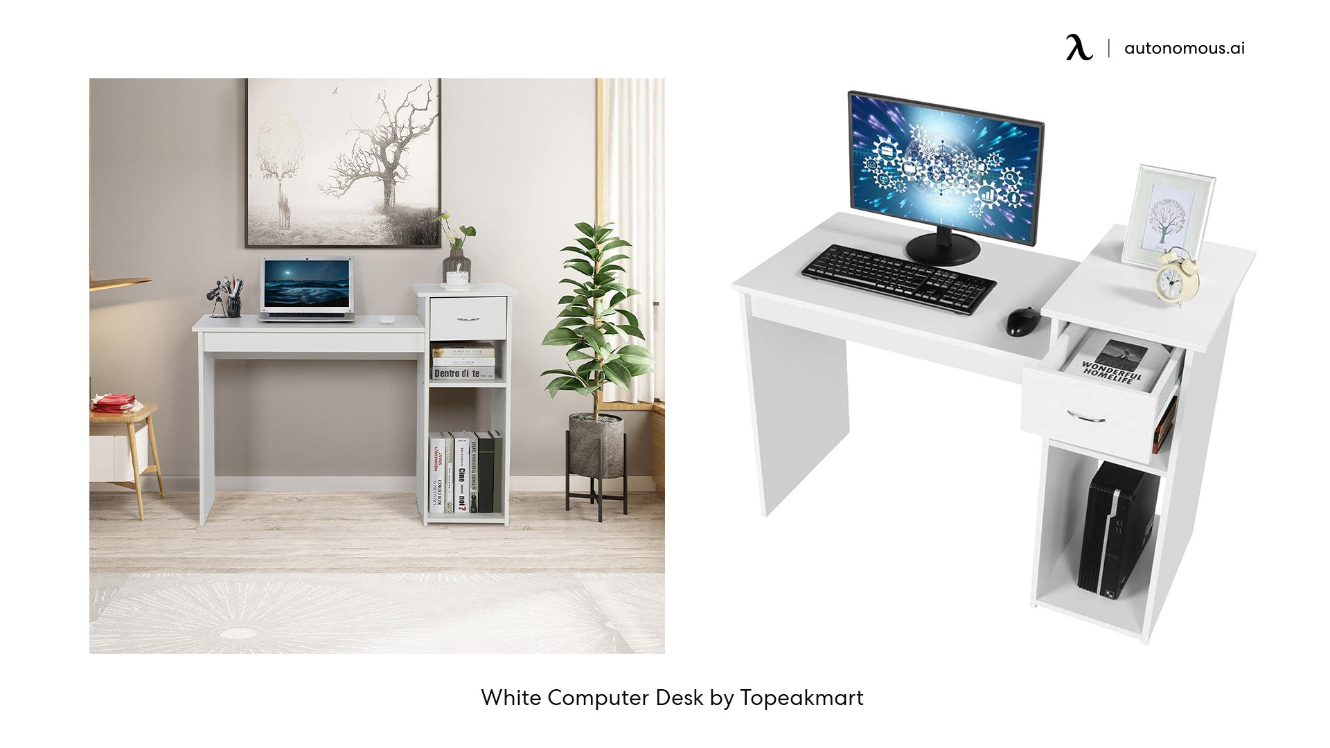 White Computer Desk by Topeakmart