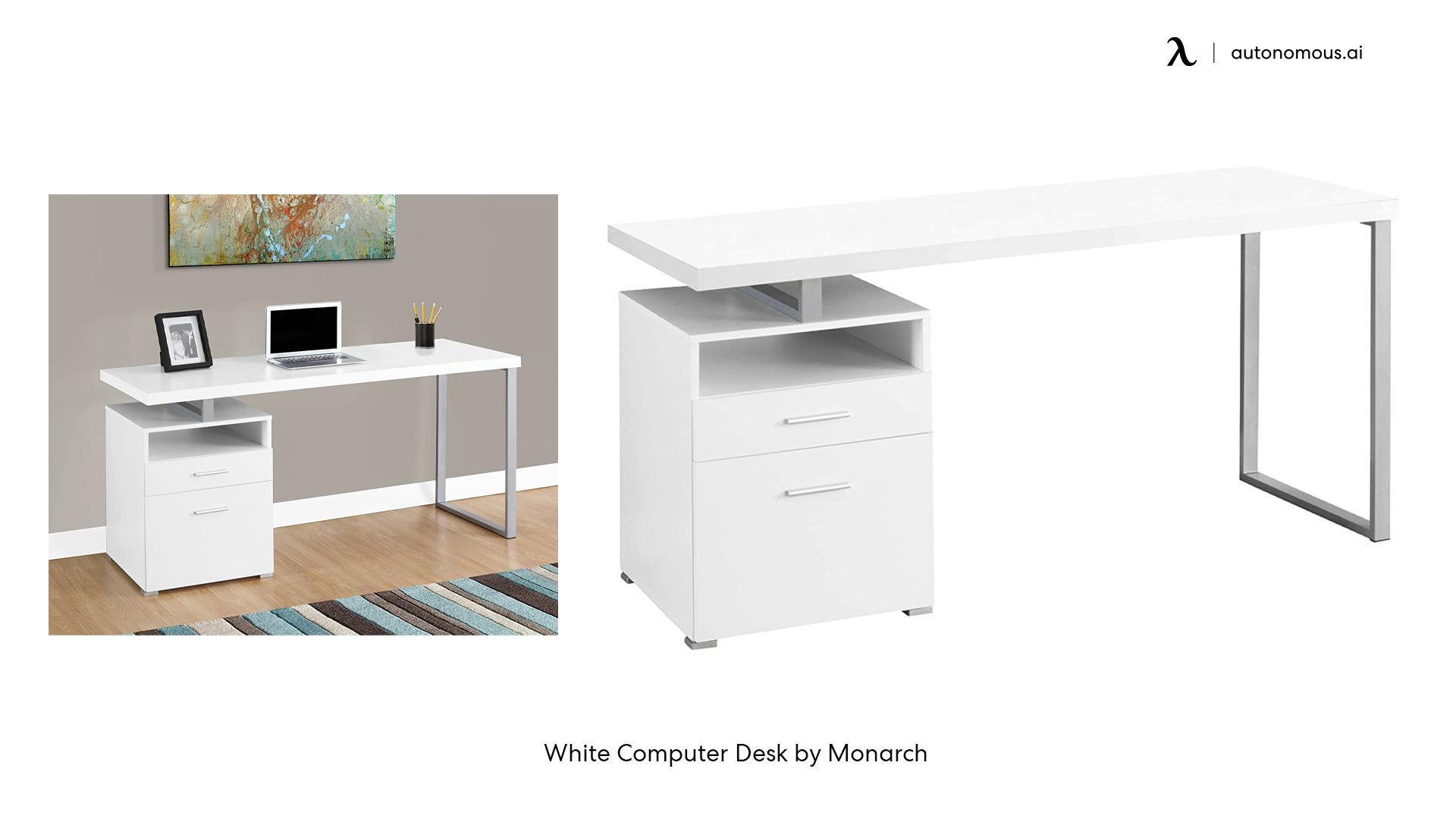 White Computer Desk by Monarch
