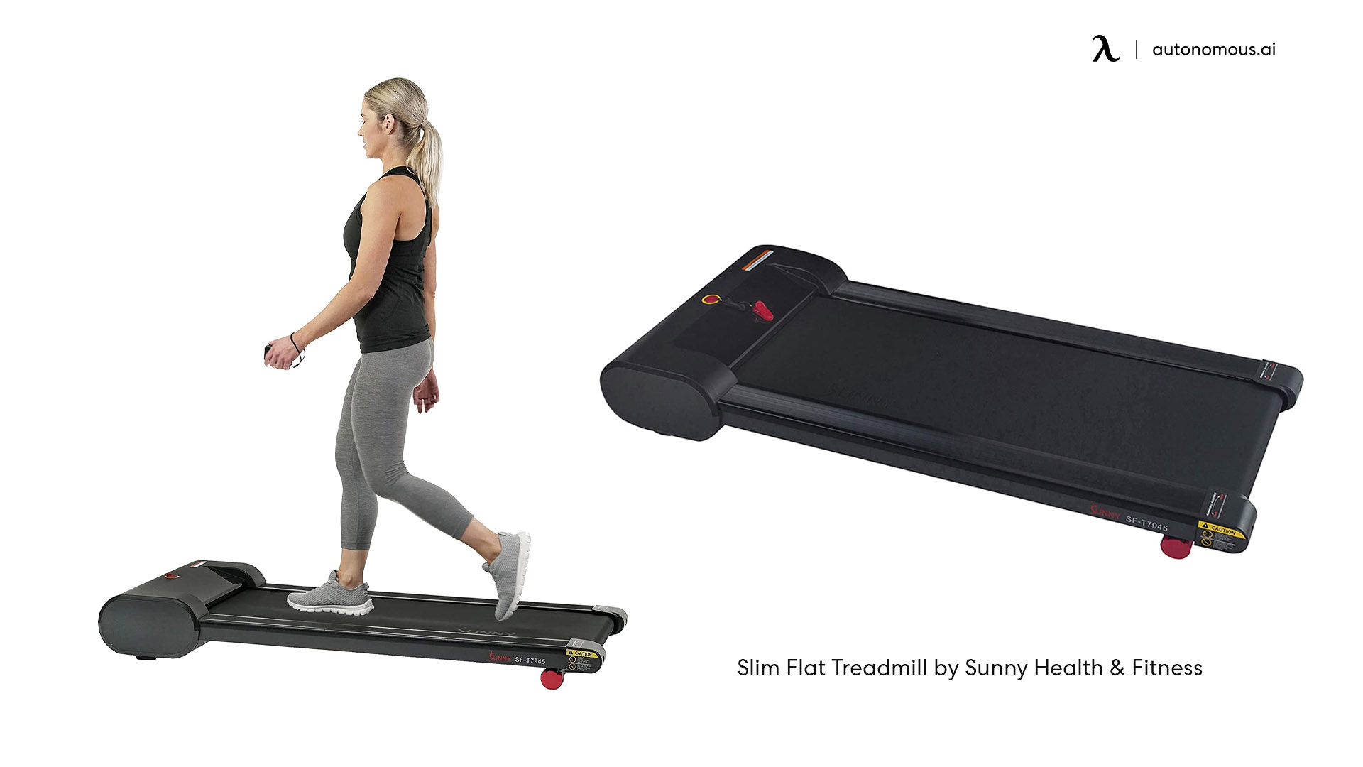 Slim Flat under desk treadmill by Sunny Health & Fitness