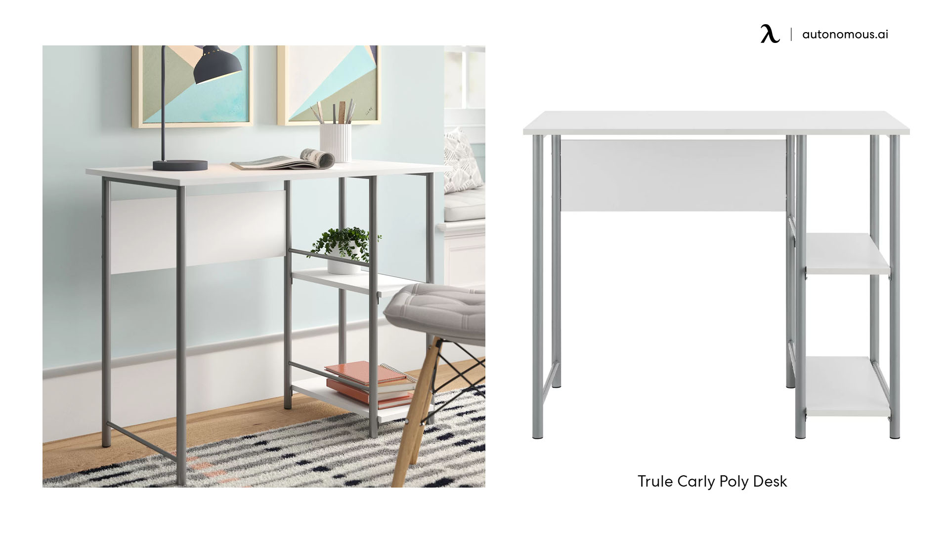 Trule Carly Poly white compact desk