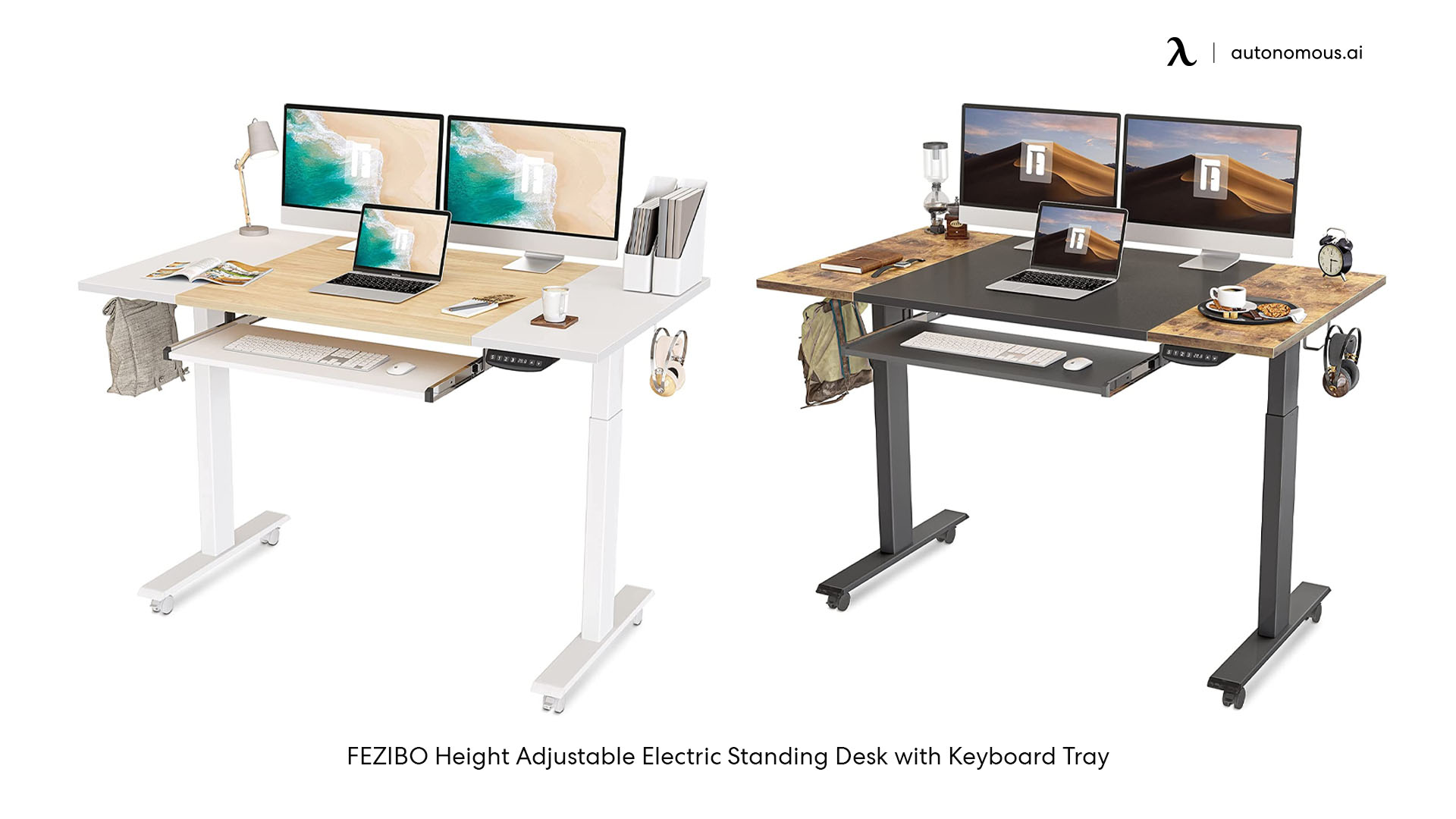 Fezibo standing desk with keyboard tray
