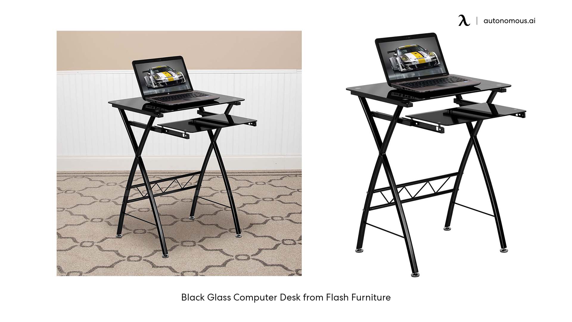 Black Glass Computer Desk from Flash Furniture