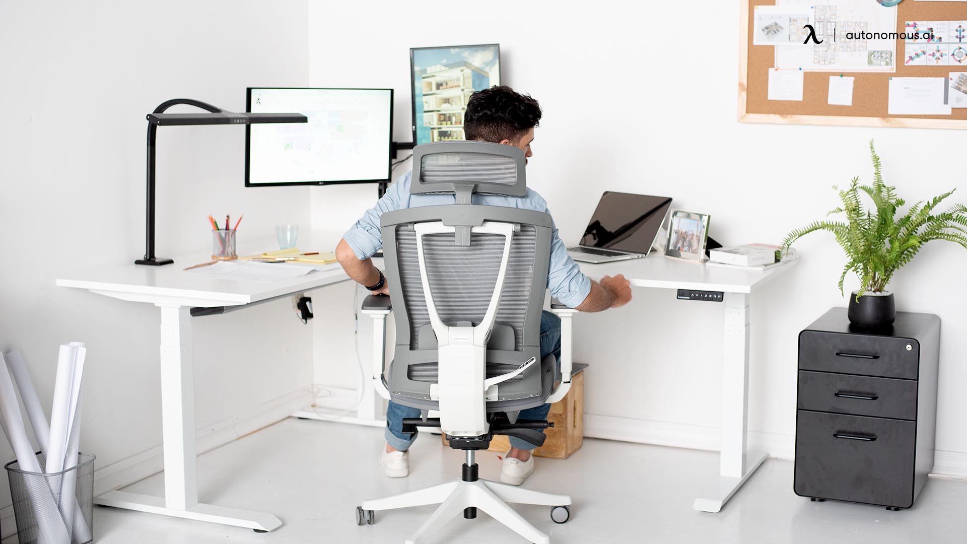 home office corner desk Increased productivity