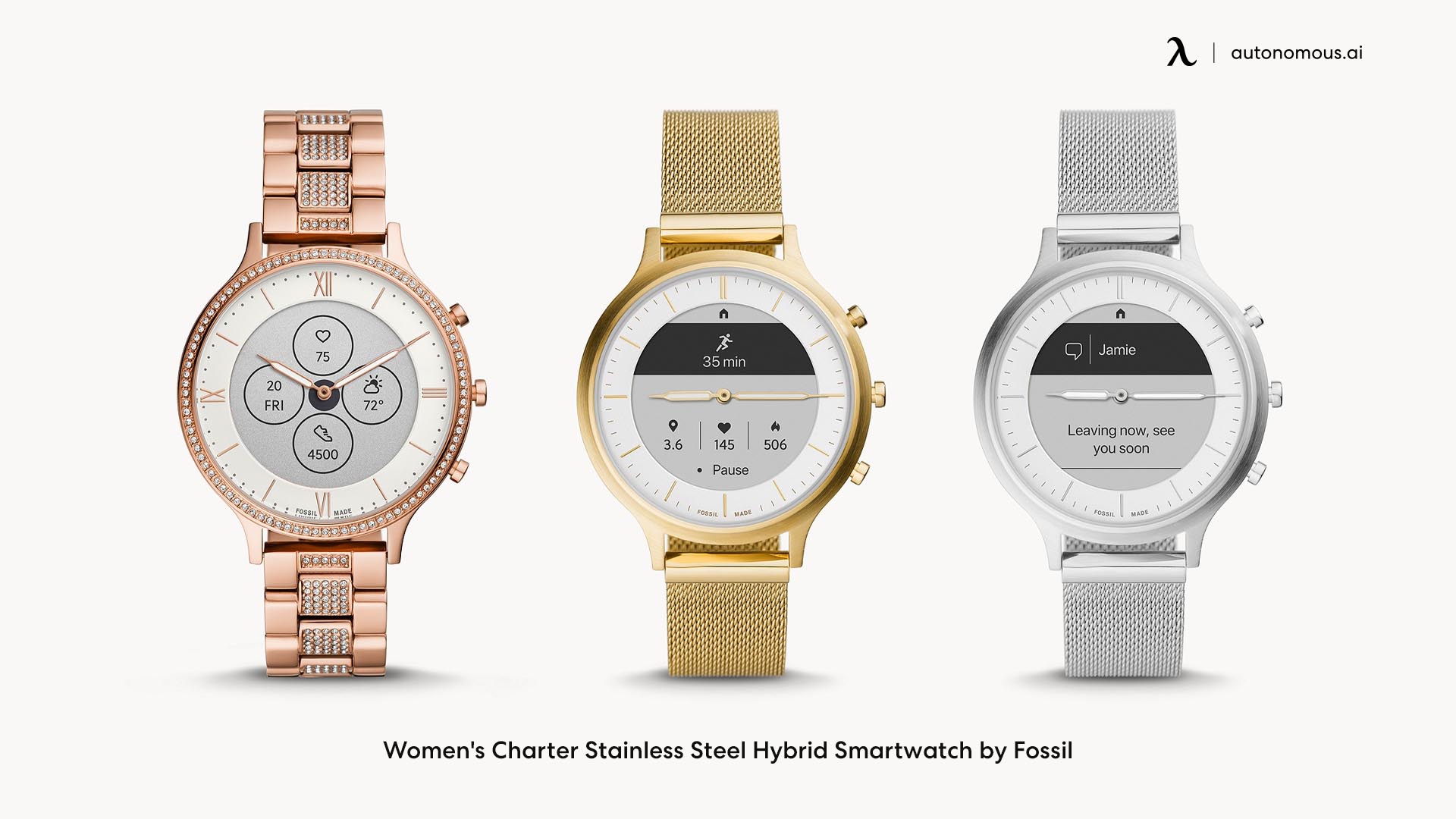 Women's Charter Stainless Steel Hybrid Smartwatch by Fossil
