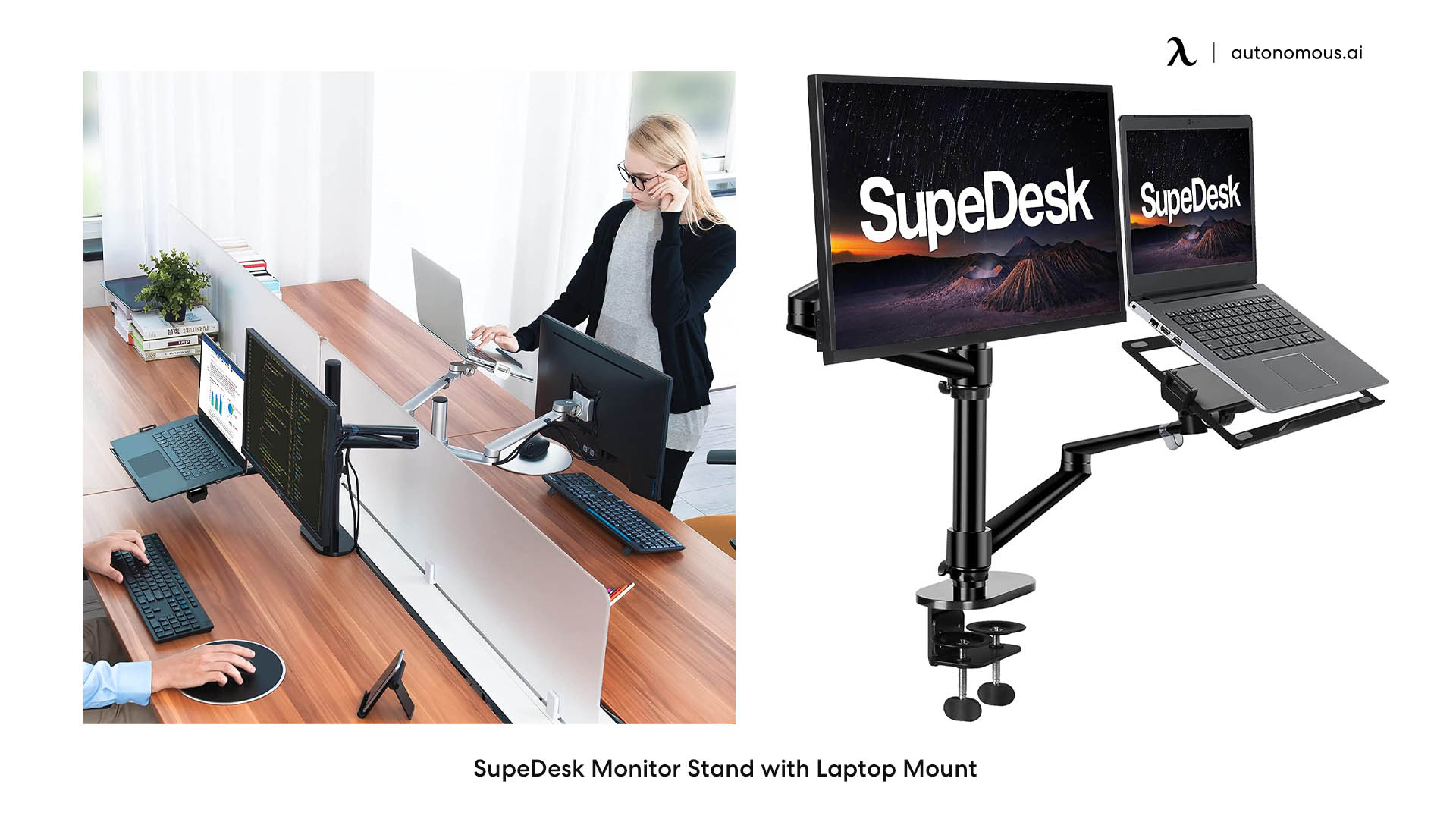 SupeDesk Monitor Stand with Laptop Mount