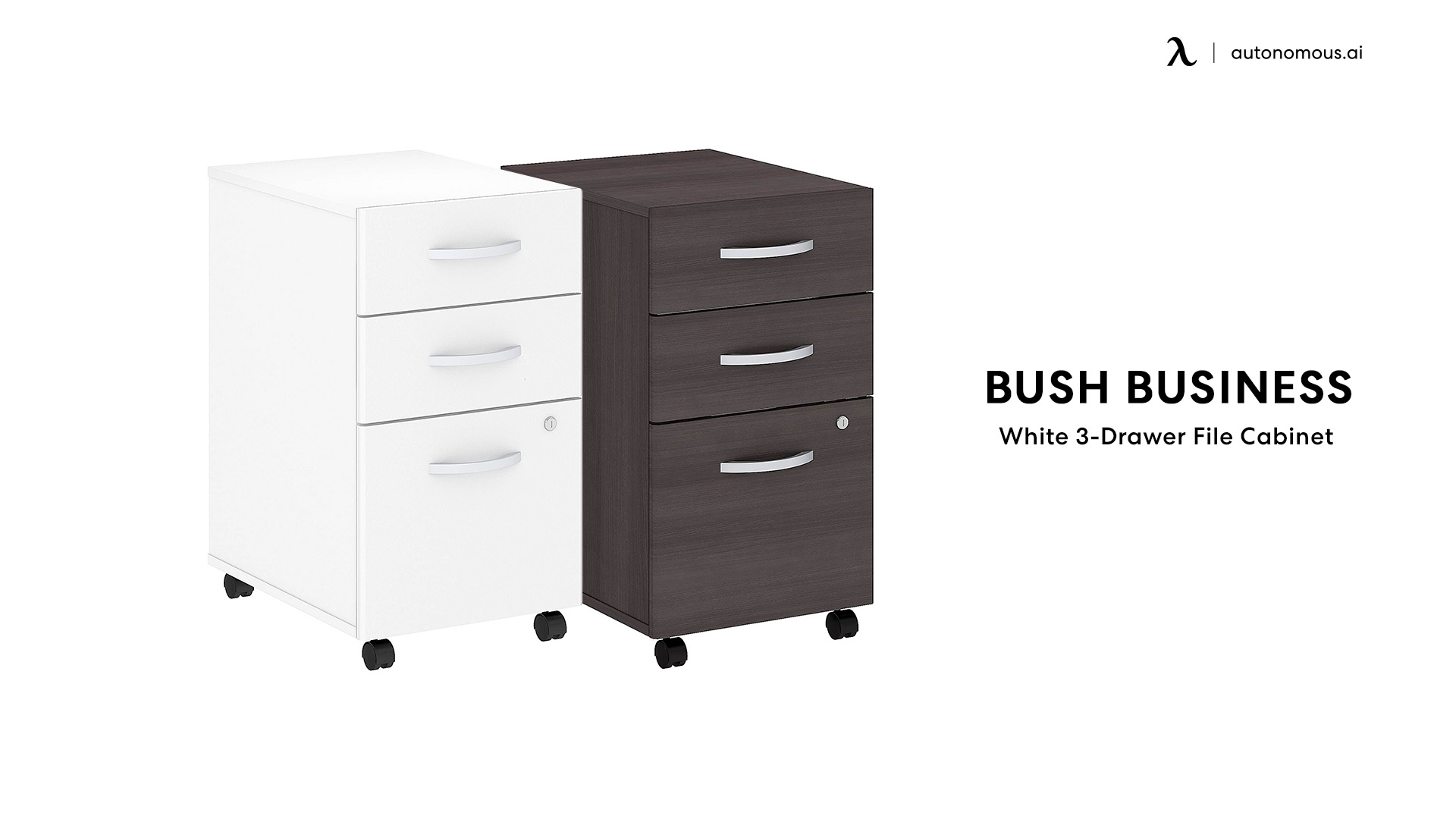 Bush Business White 3-Drawer File Cabinet