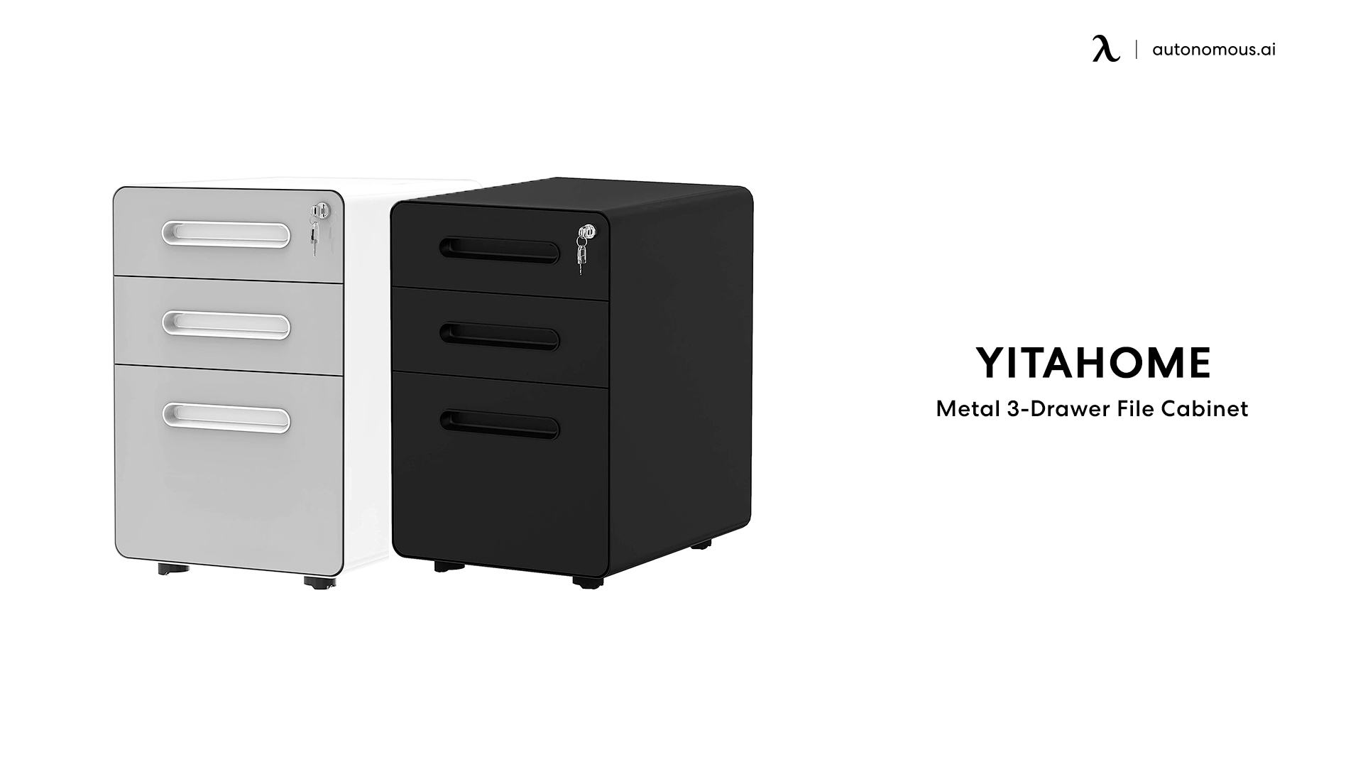 YitaHome Metal 3-Drawer File Cabinet