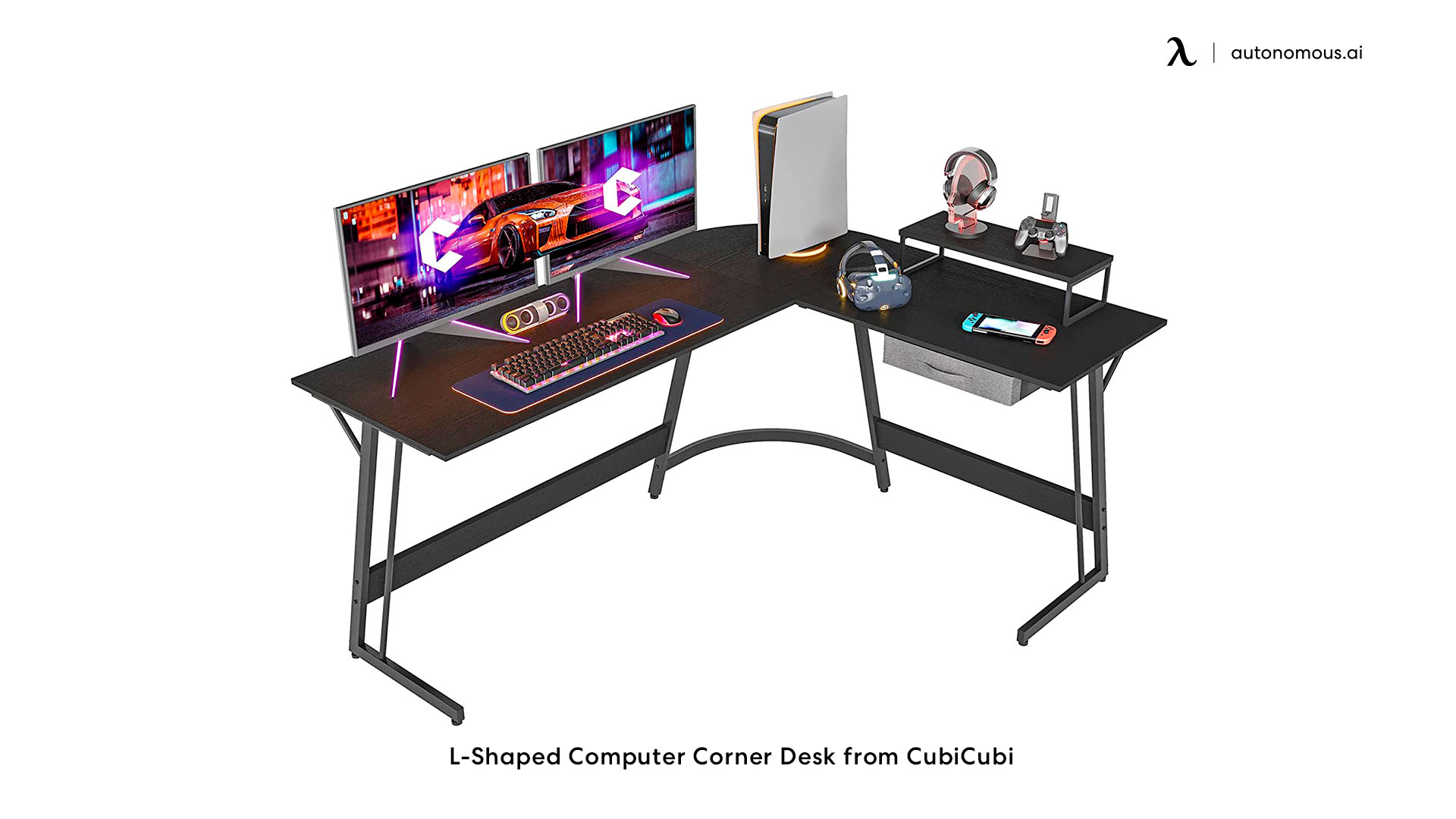L-Shaped Computer Corner Desk from CubiCubi