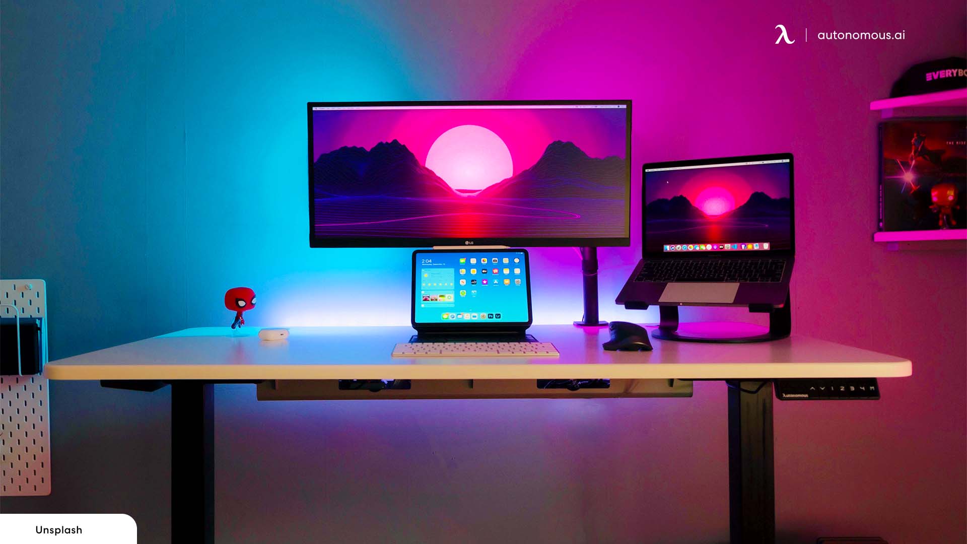 RGB desk décor for desk makeover