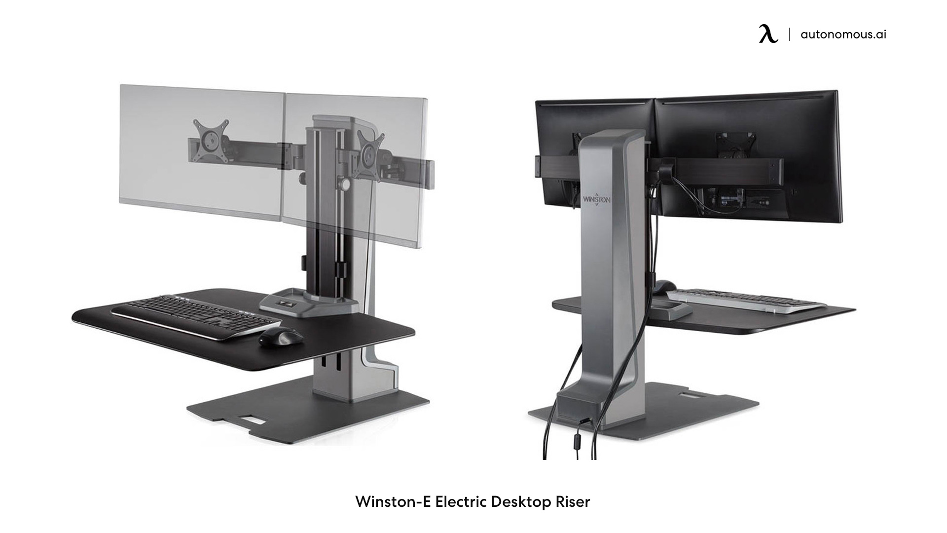 Innovative Winston-E Electric Dual Monitor Sit-Stand Workstation