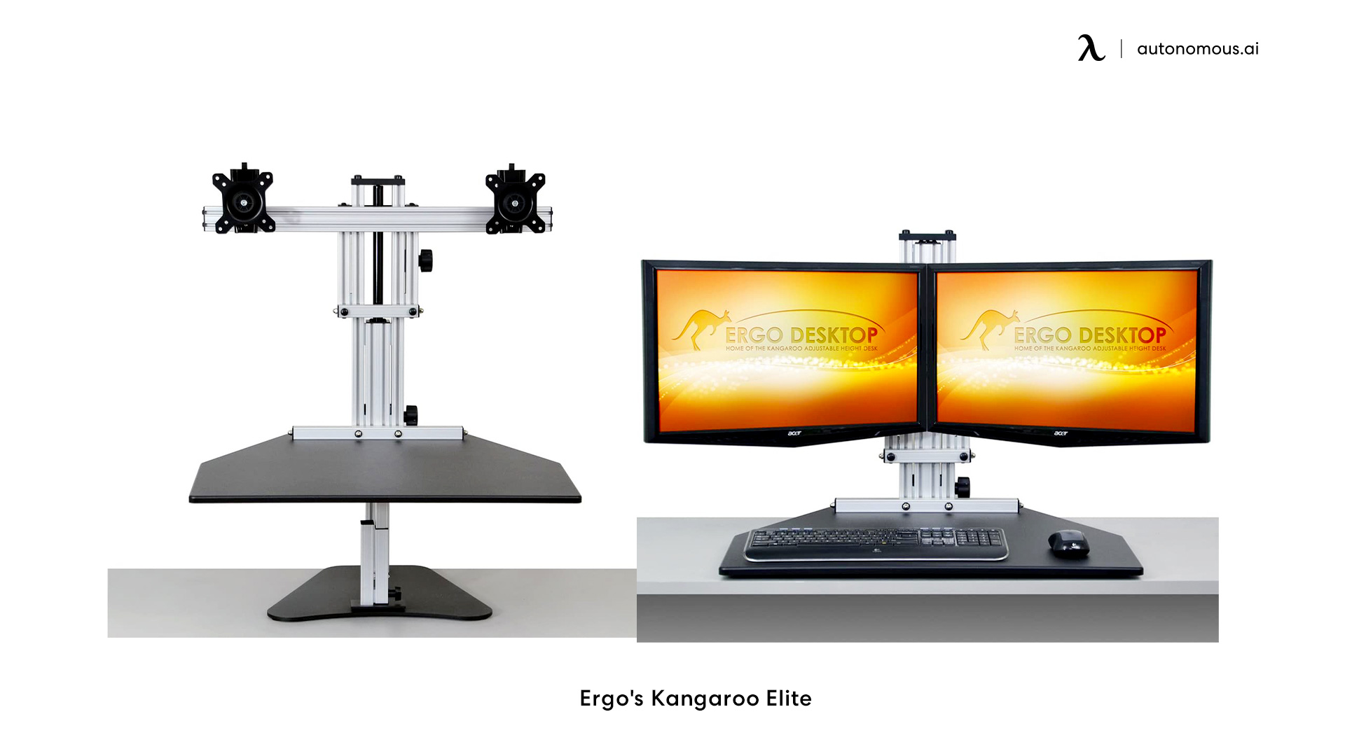 Kangaroo Pro Ergo dual monitor standing desk converter