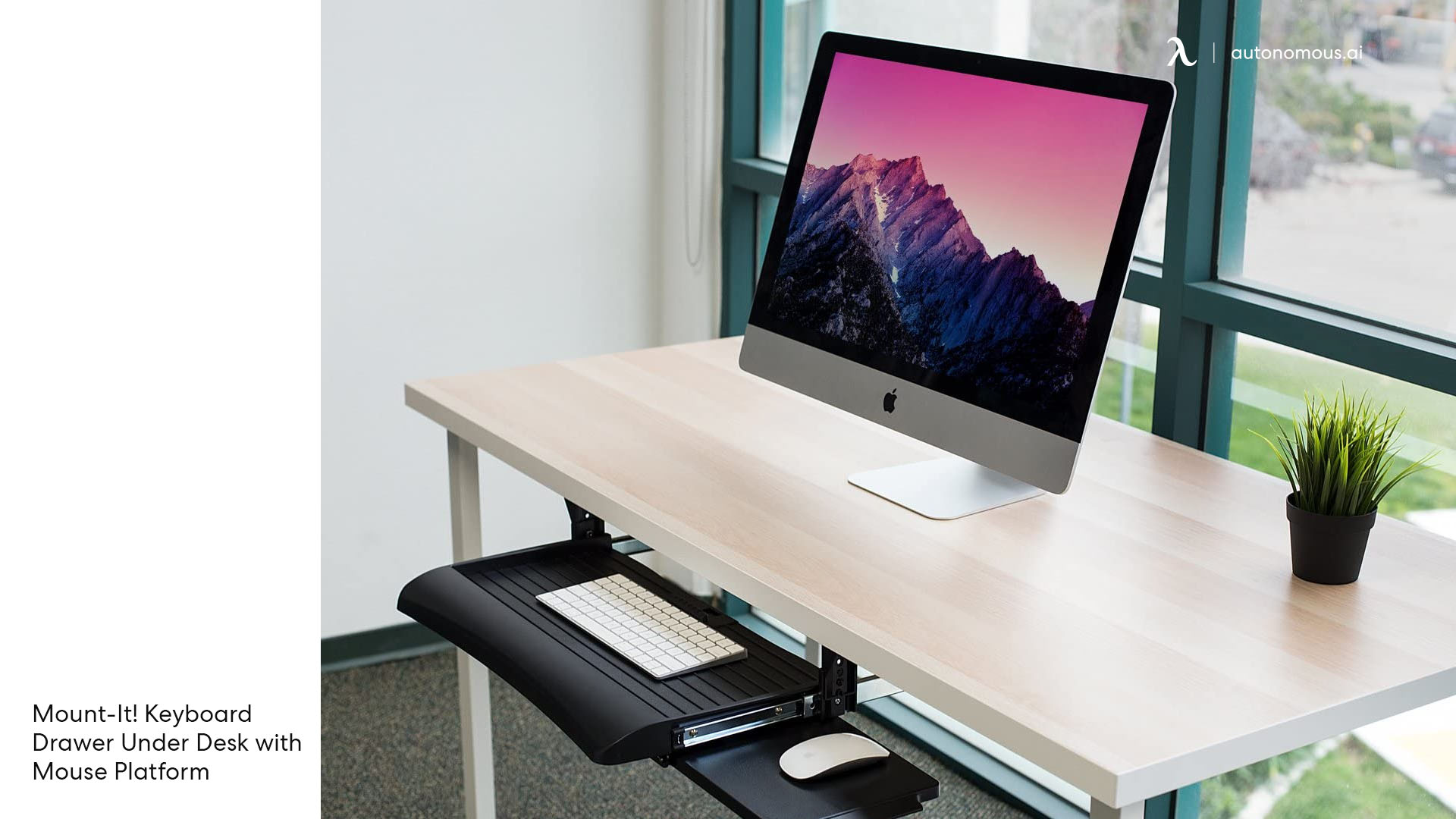Keyboard and Mouse Platform by Mount-It! desk extension for standing