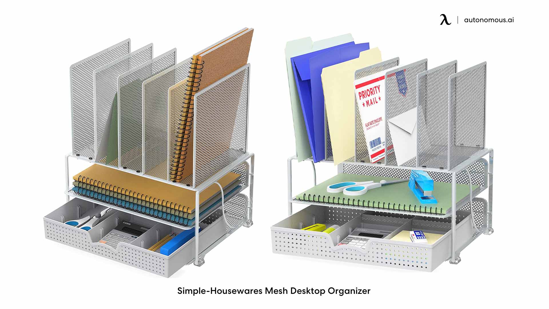 Simple-Housewares Mesh Desktop Organizer white desk accessories