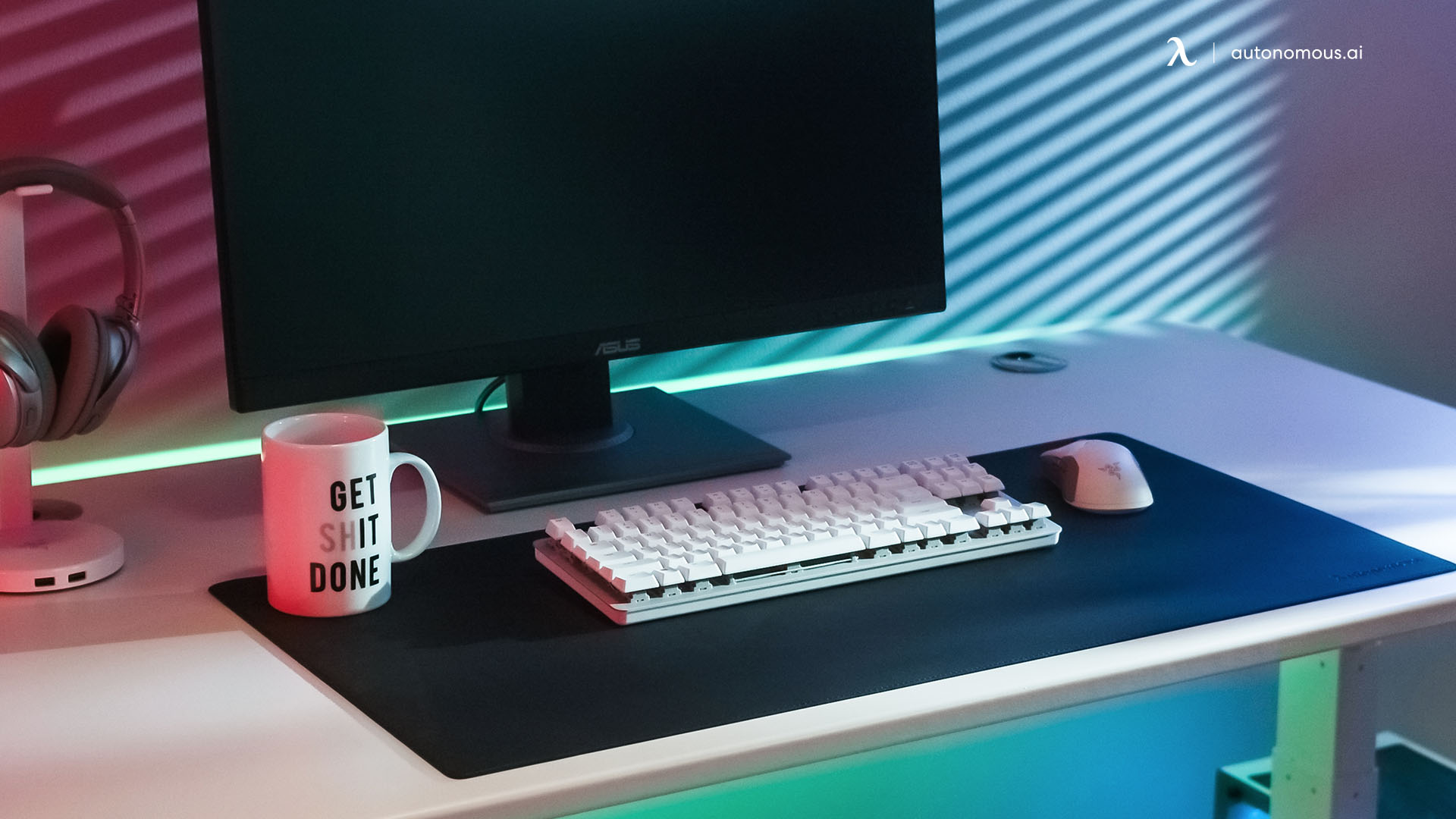 Add an Organic Mouse Pad in black desk decor