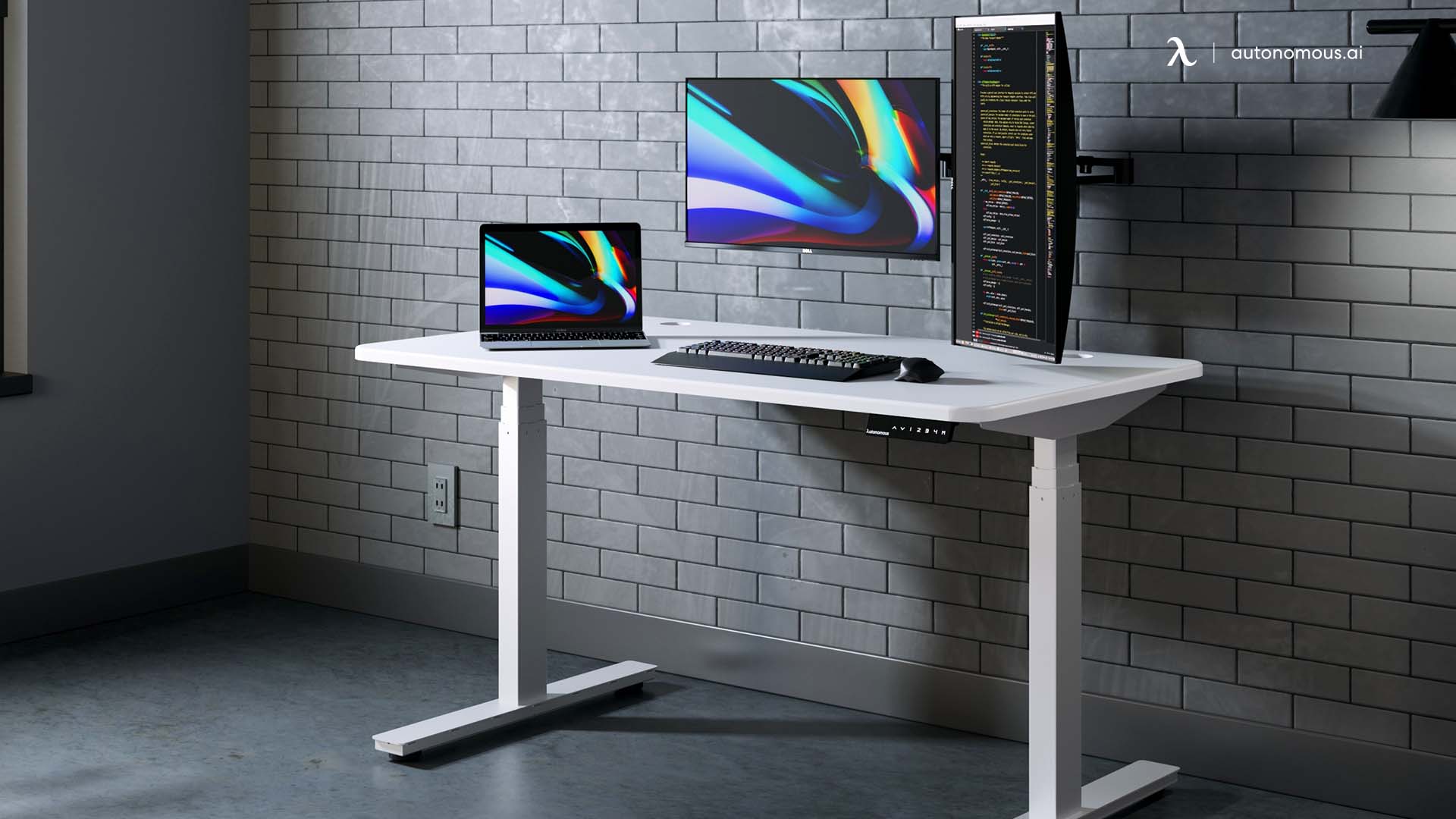 Standing Desk, Dual Monitor Stand, and Articulating Arm