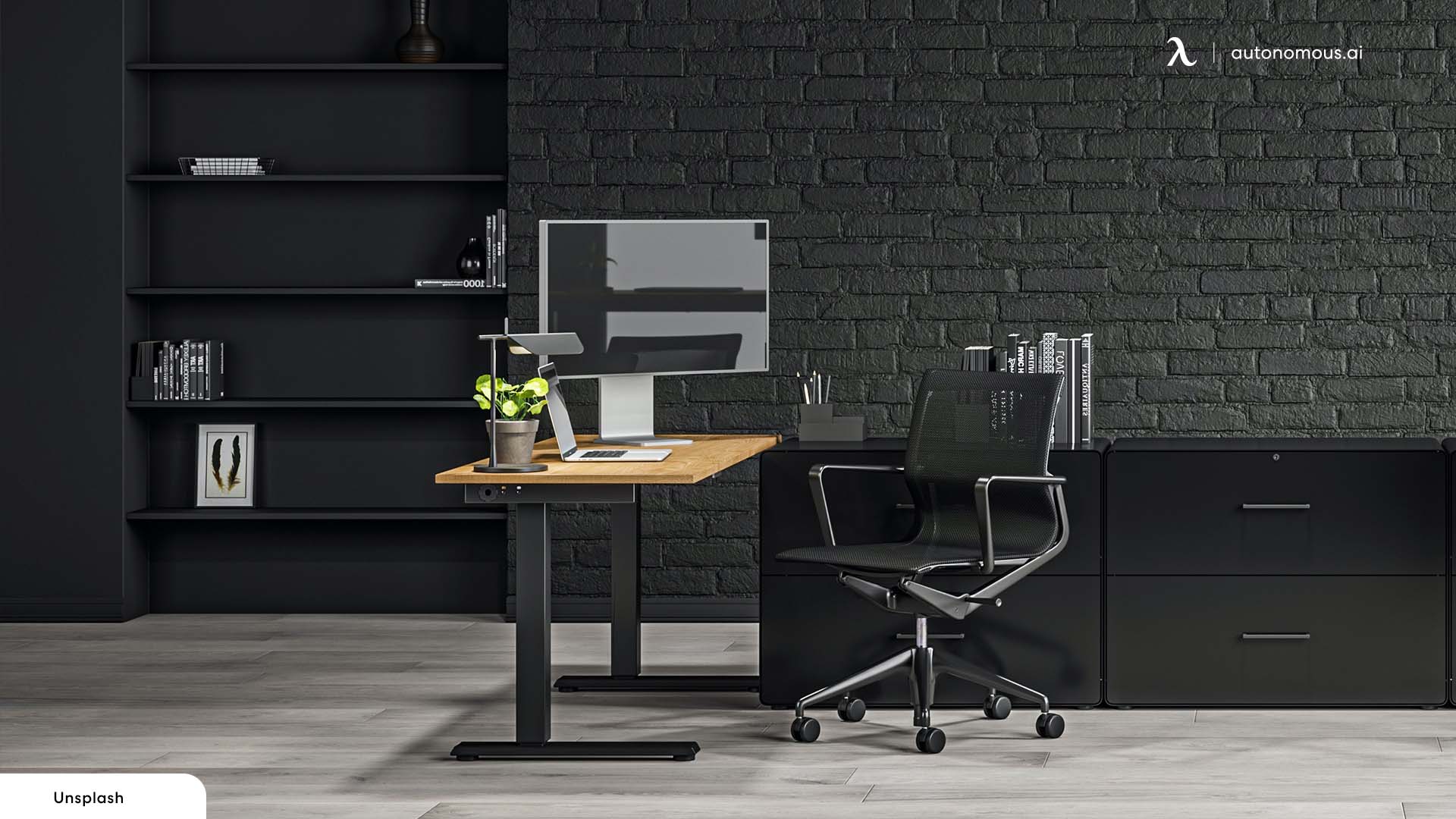 Use high-gloss furniture in modern home office