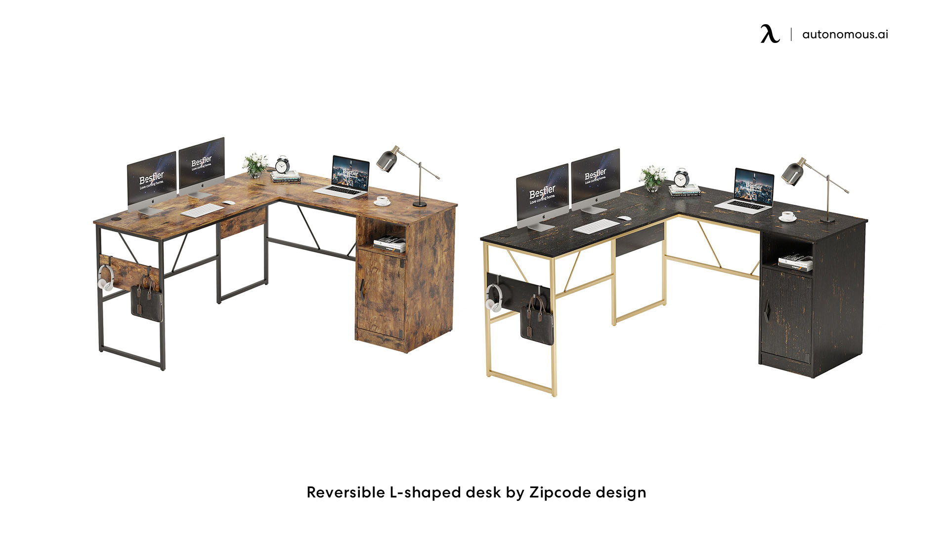 Reversible L-shaped desk by Zipcode design