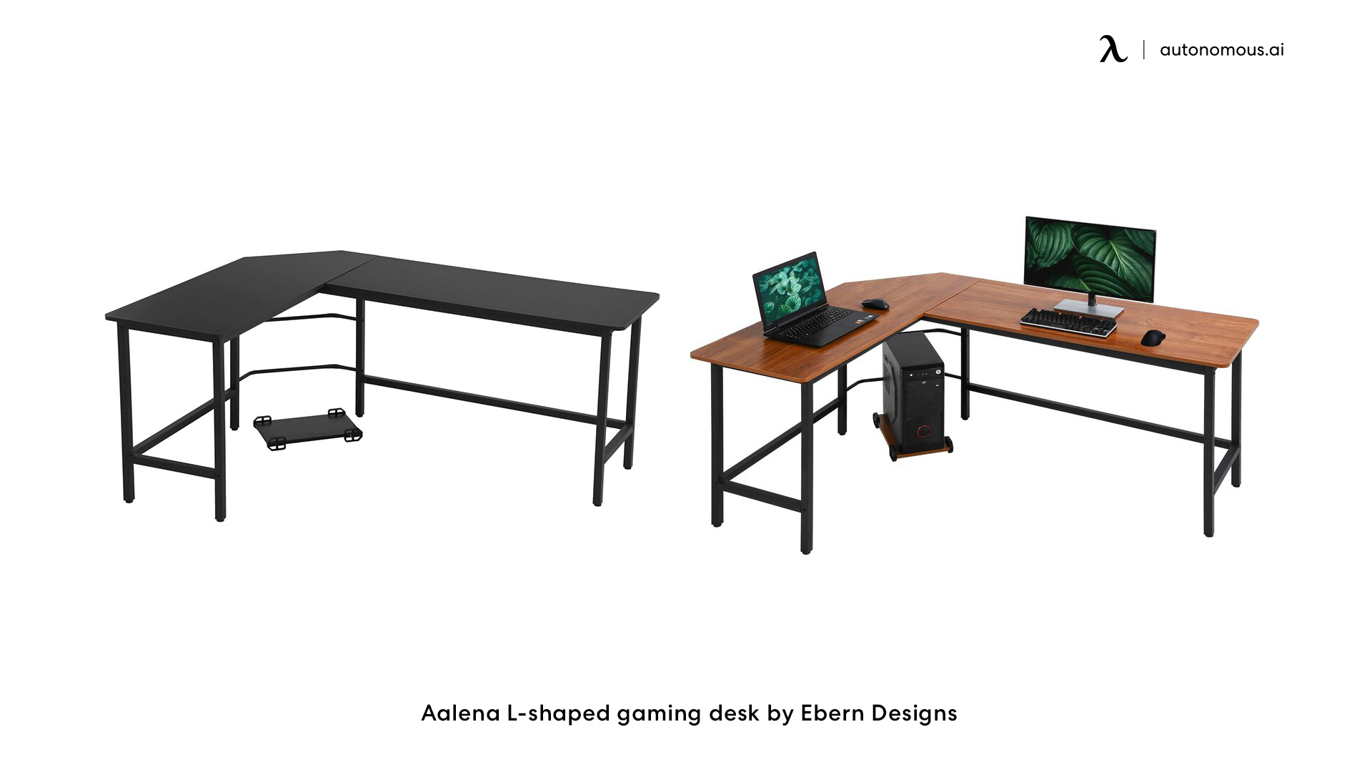 Aalena black gaming desk by Ebern Designs