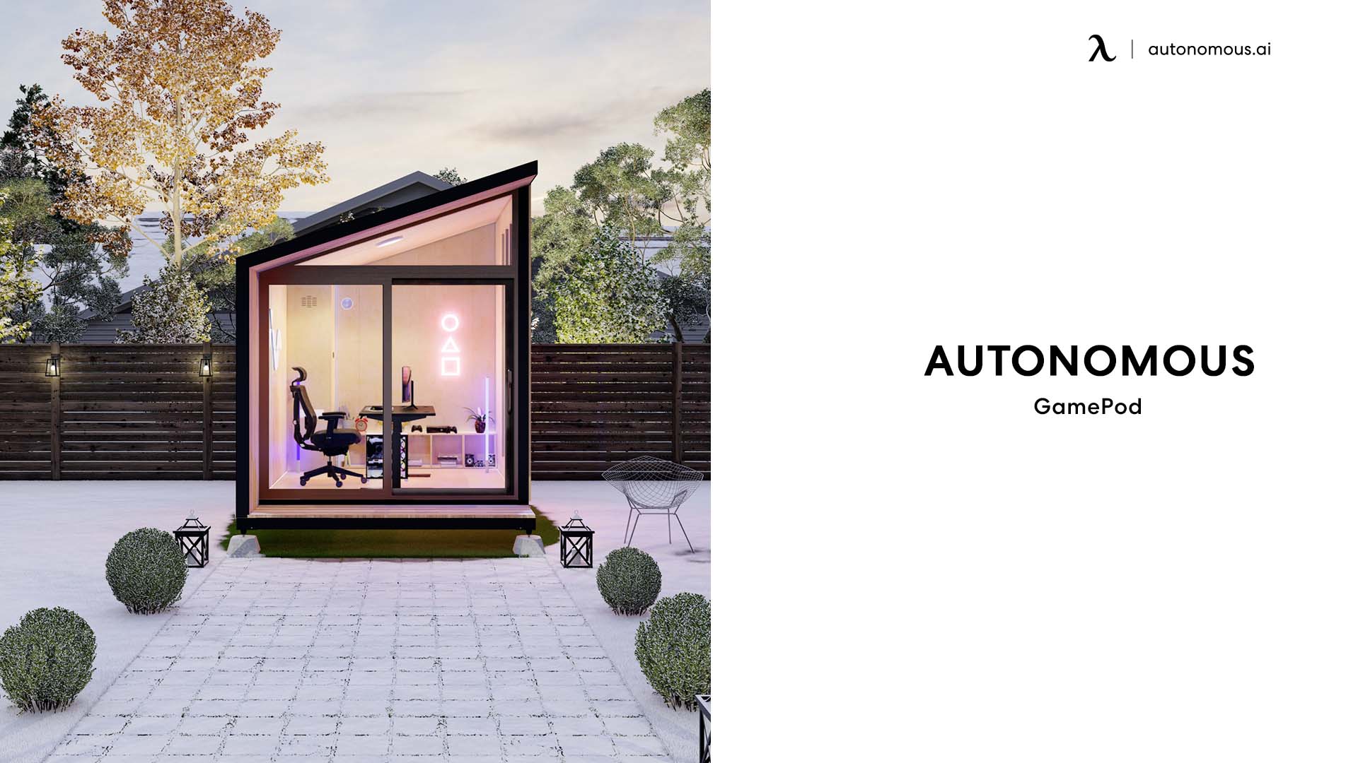 Autonomous GamePod outdoor gaming shed