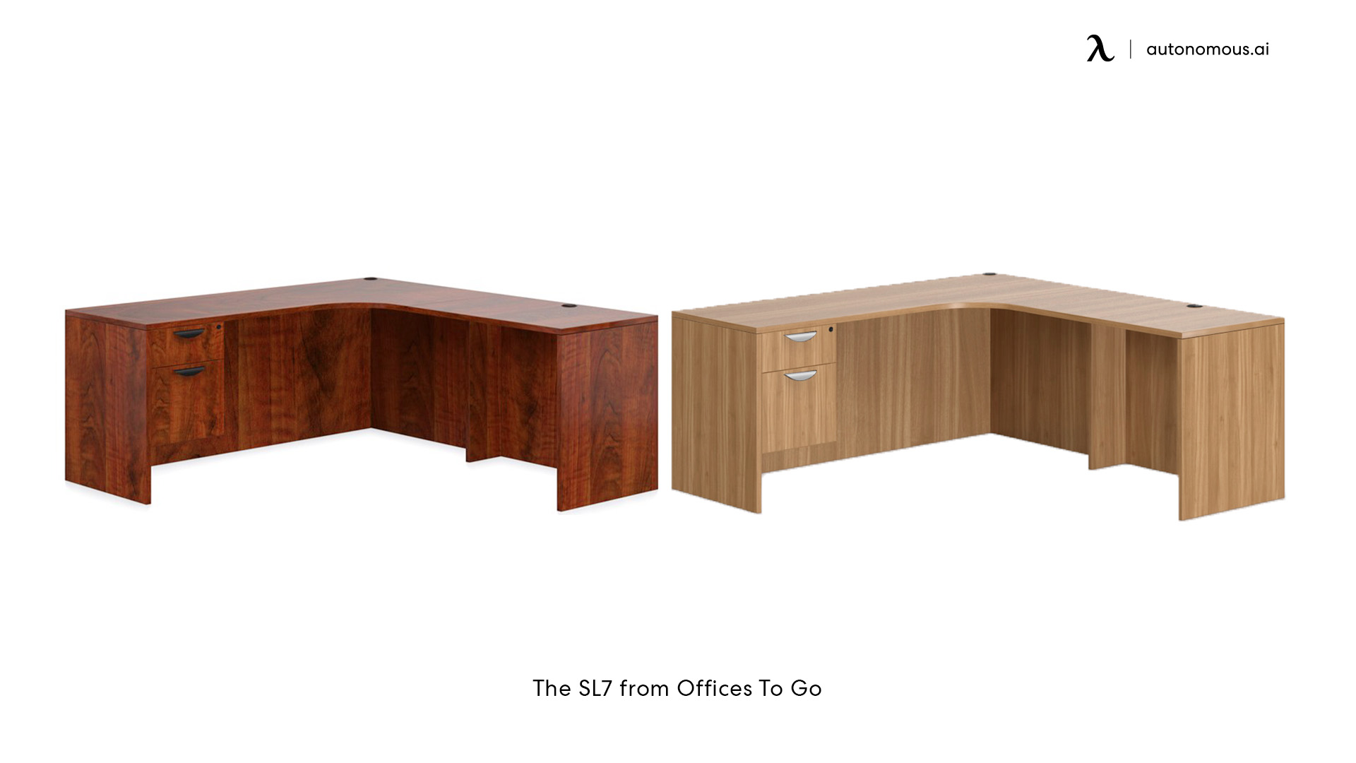 The SL7 walnut l shaped desk from Offices To Go