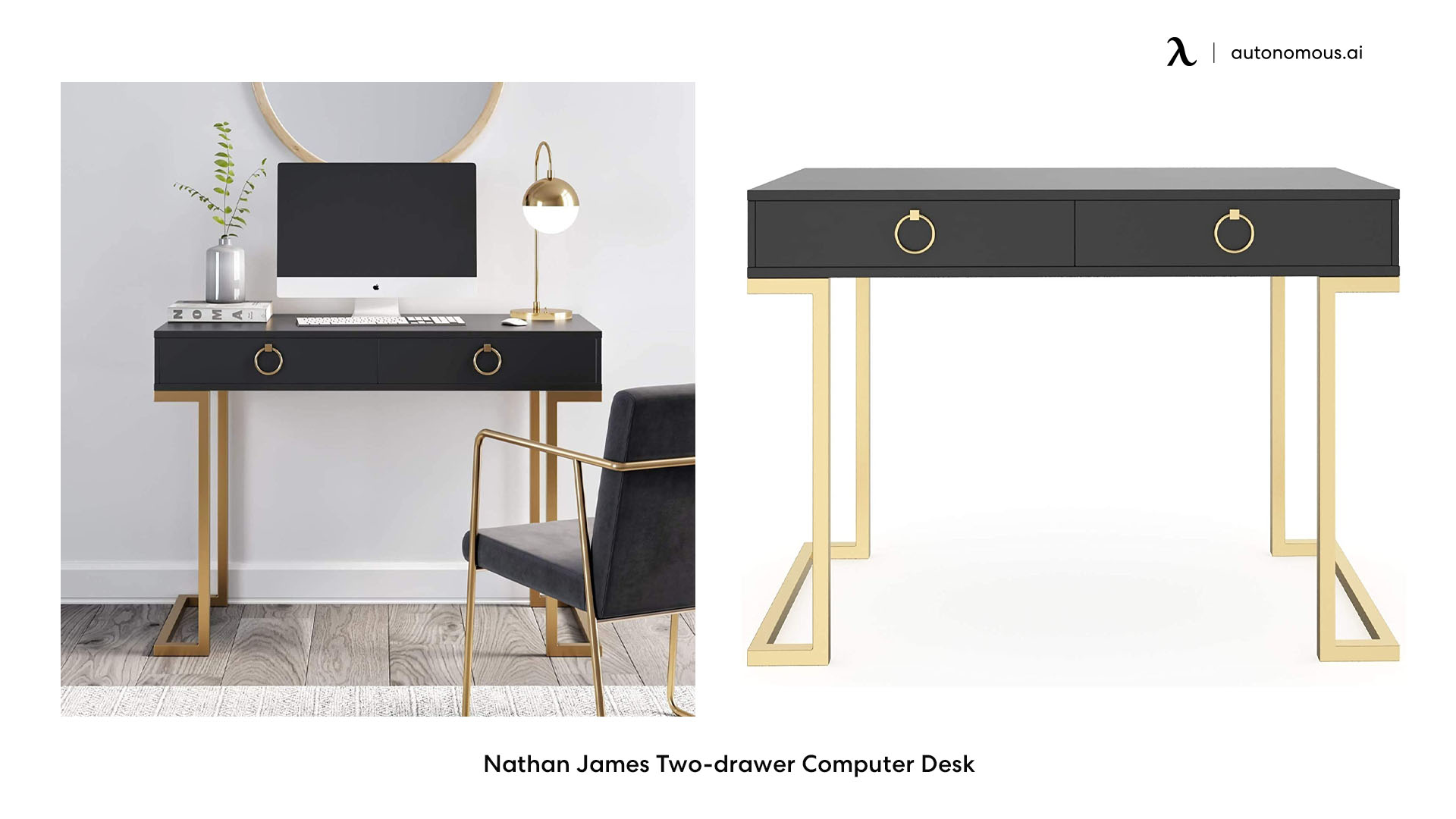Nathan James Two-drawer Computer Desk