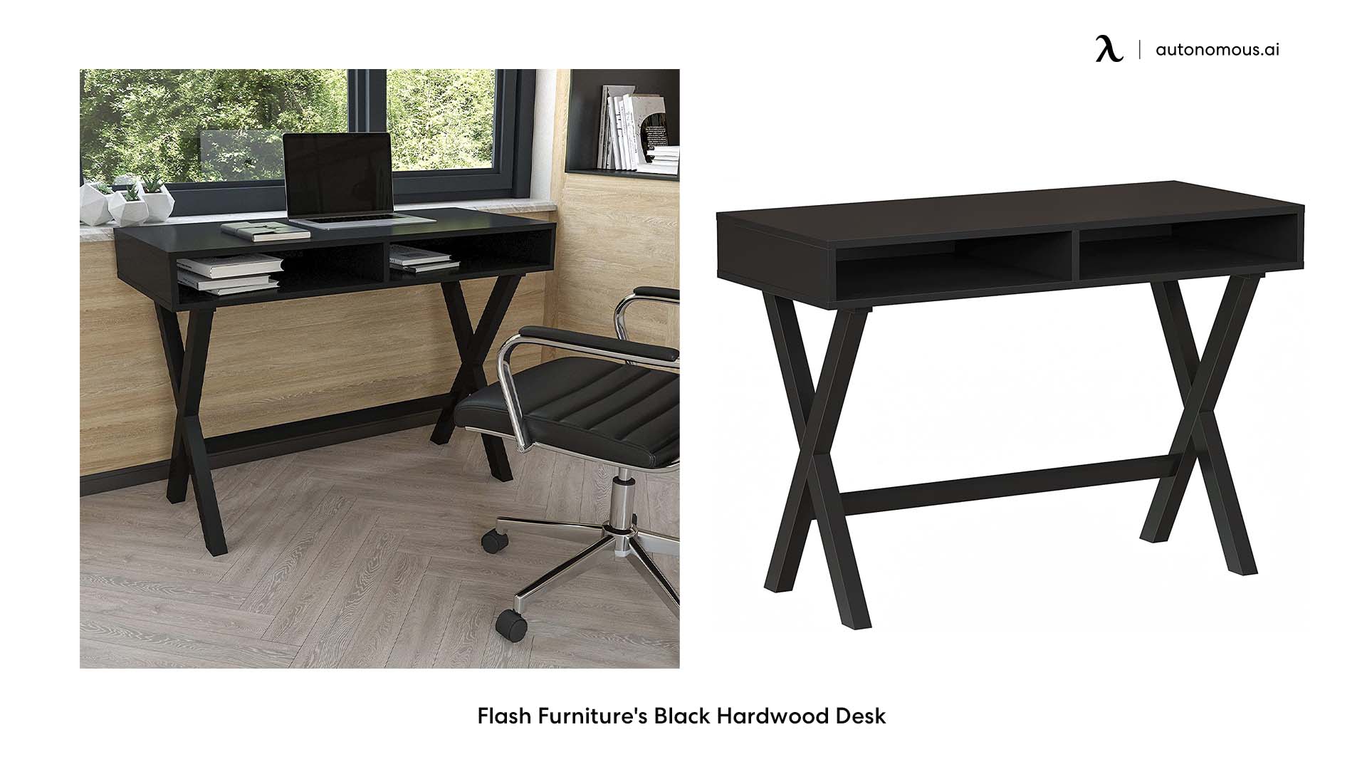 Flash Furniture's black wood desk