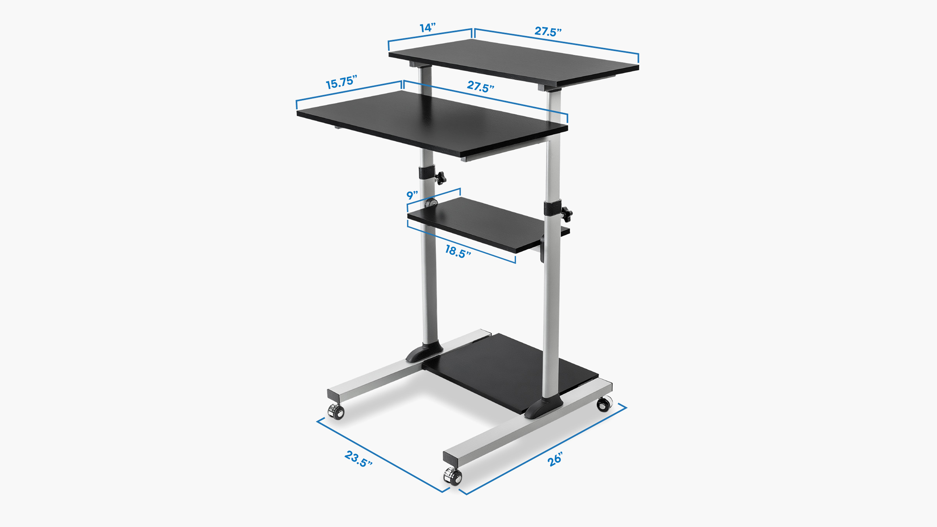 Mount-It! MI-7942 Rolling Computer Work Station with Monitor Mount