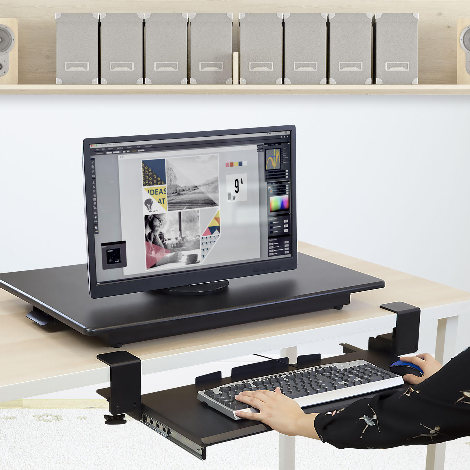 Keyboard tray cheap for thick desk