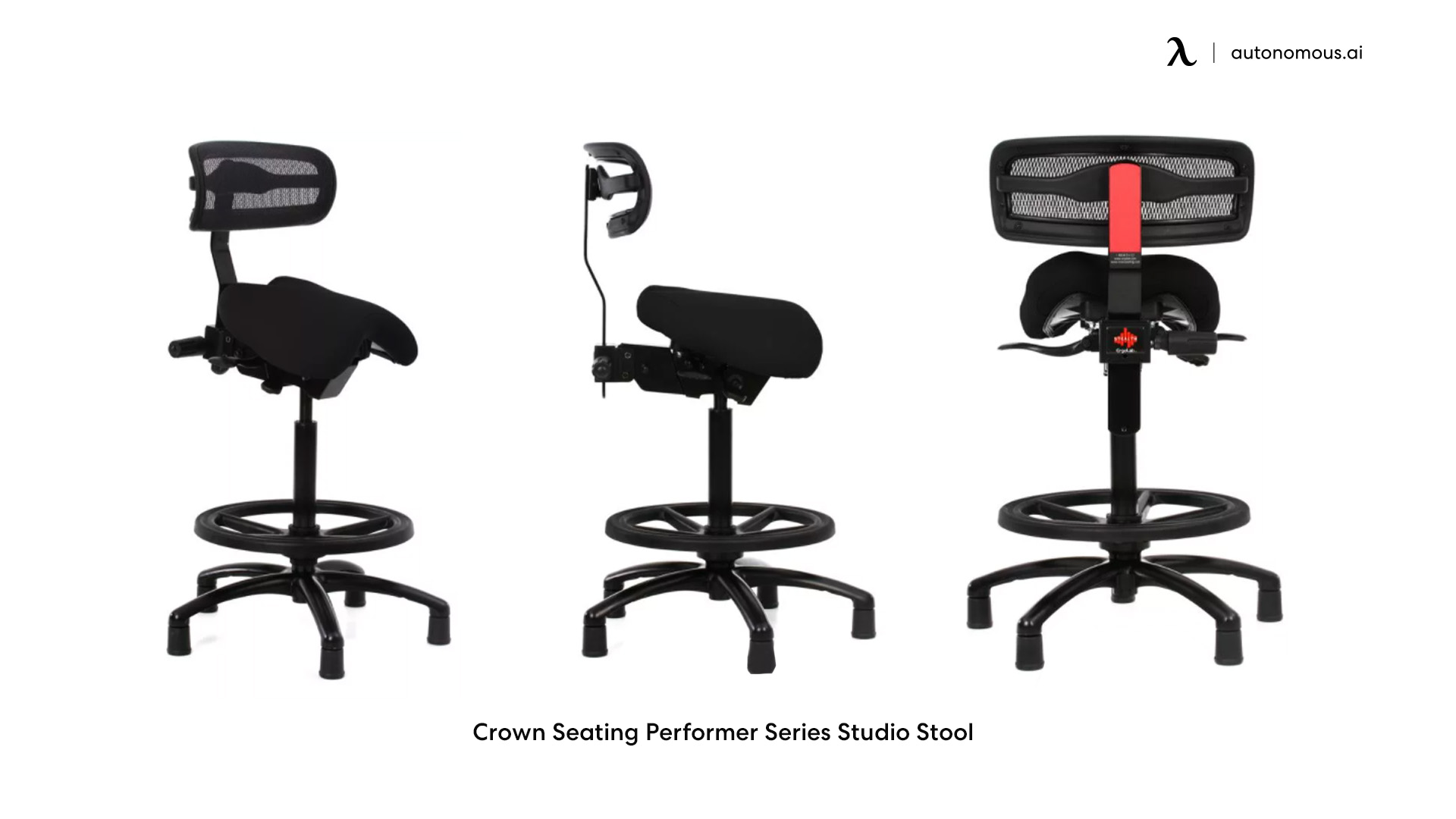 Performer Stealth Chair Series Studio Stool With Backrest
