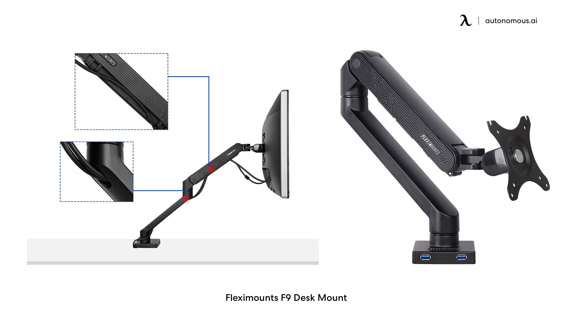 Fleximounts F9 monitor arms for standing desk