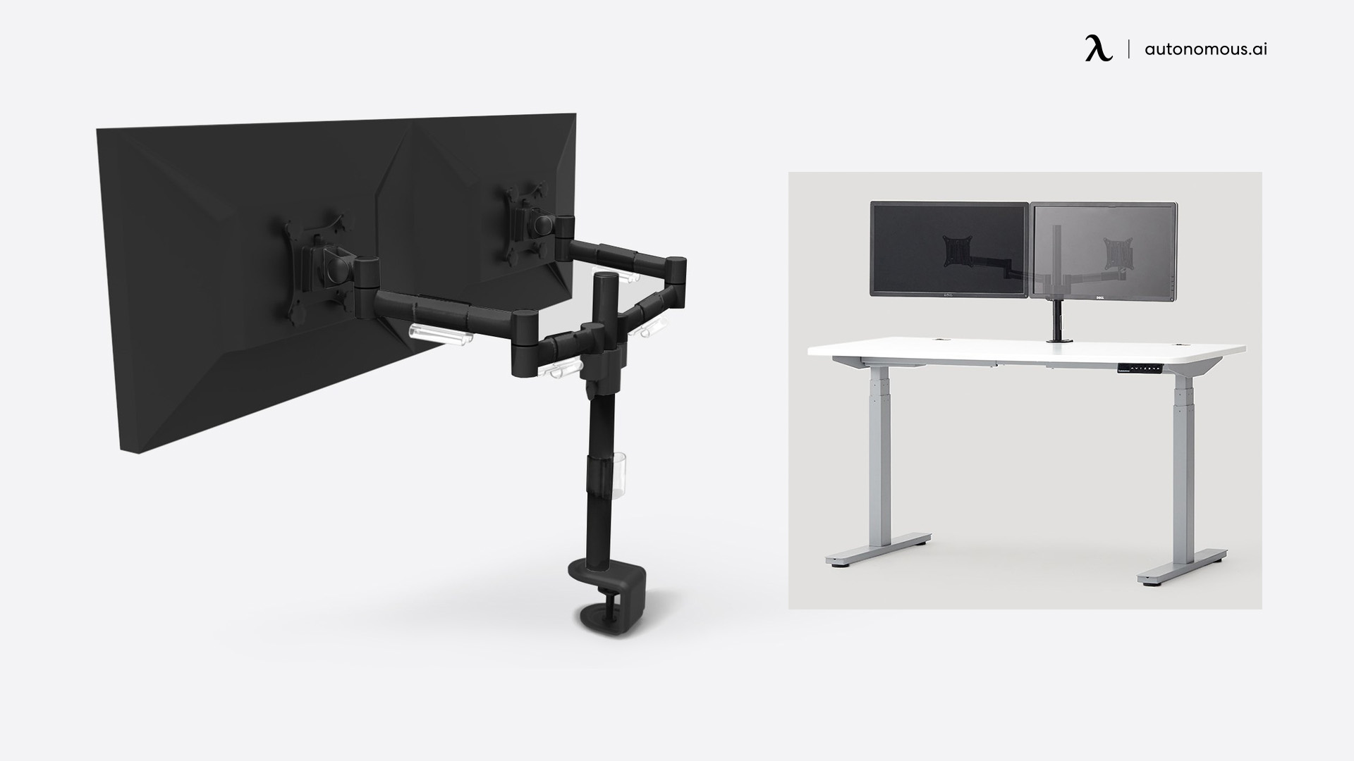 Autonomous monitor arms for standing desk