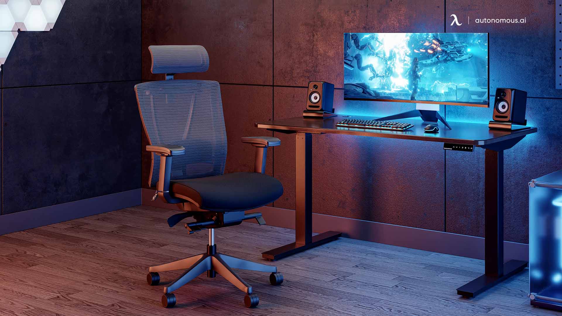 Curved Ps4 Gaming Desk Setup for Streaming