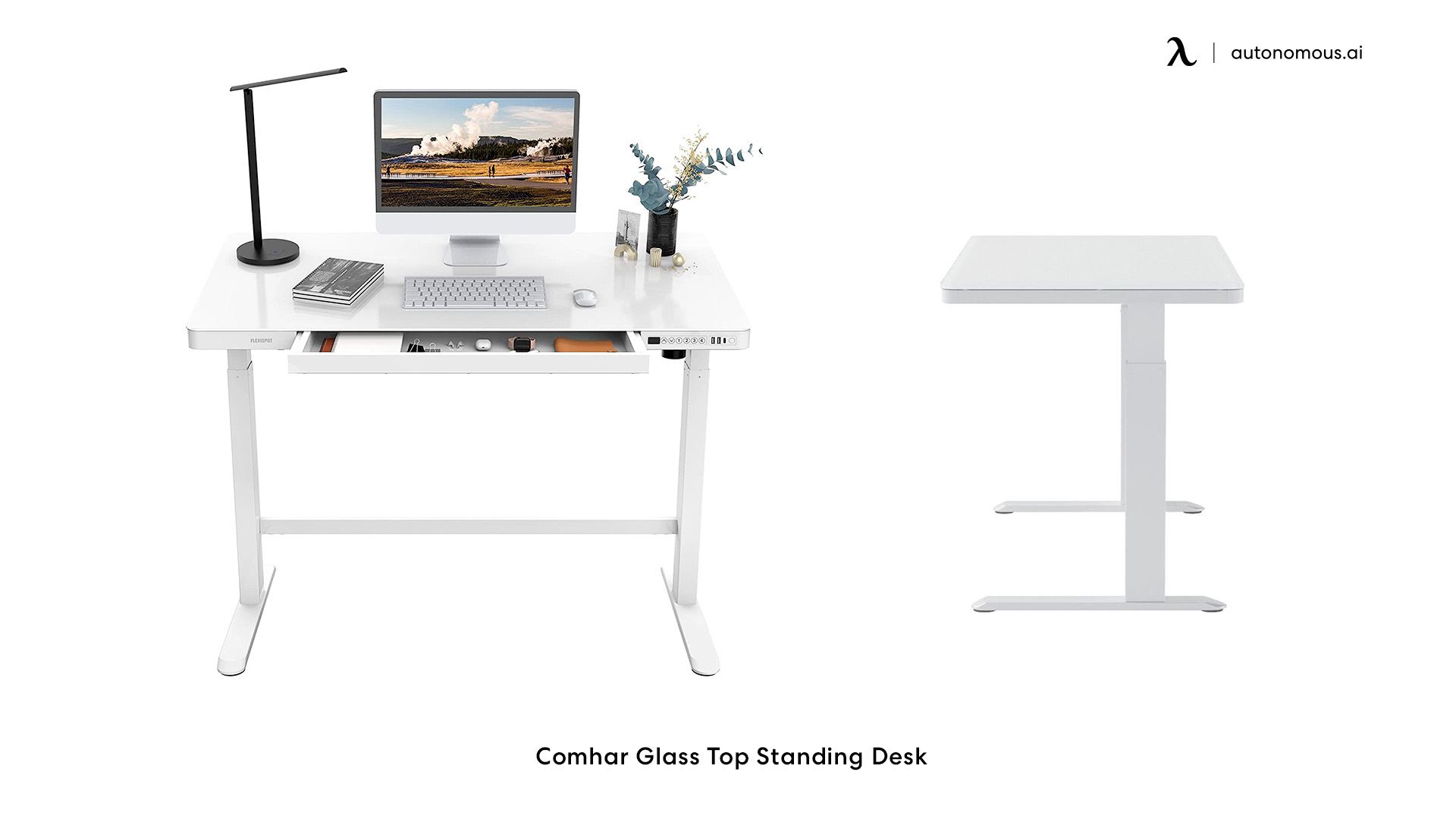 Comhar Glass Top Standing Desk