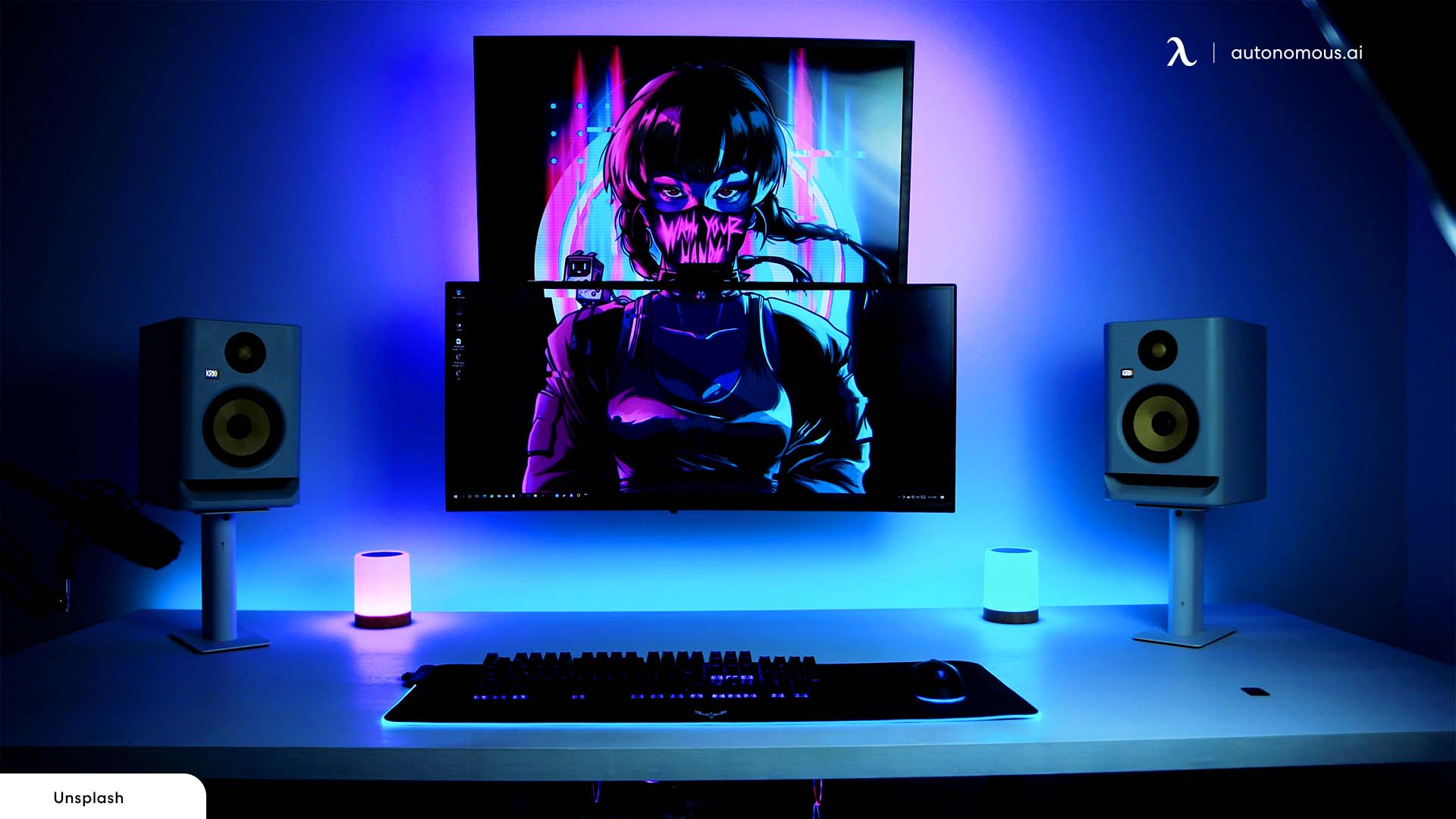 Learn How to Make a pink and blue gaming setup Look Cool