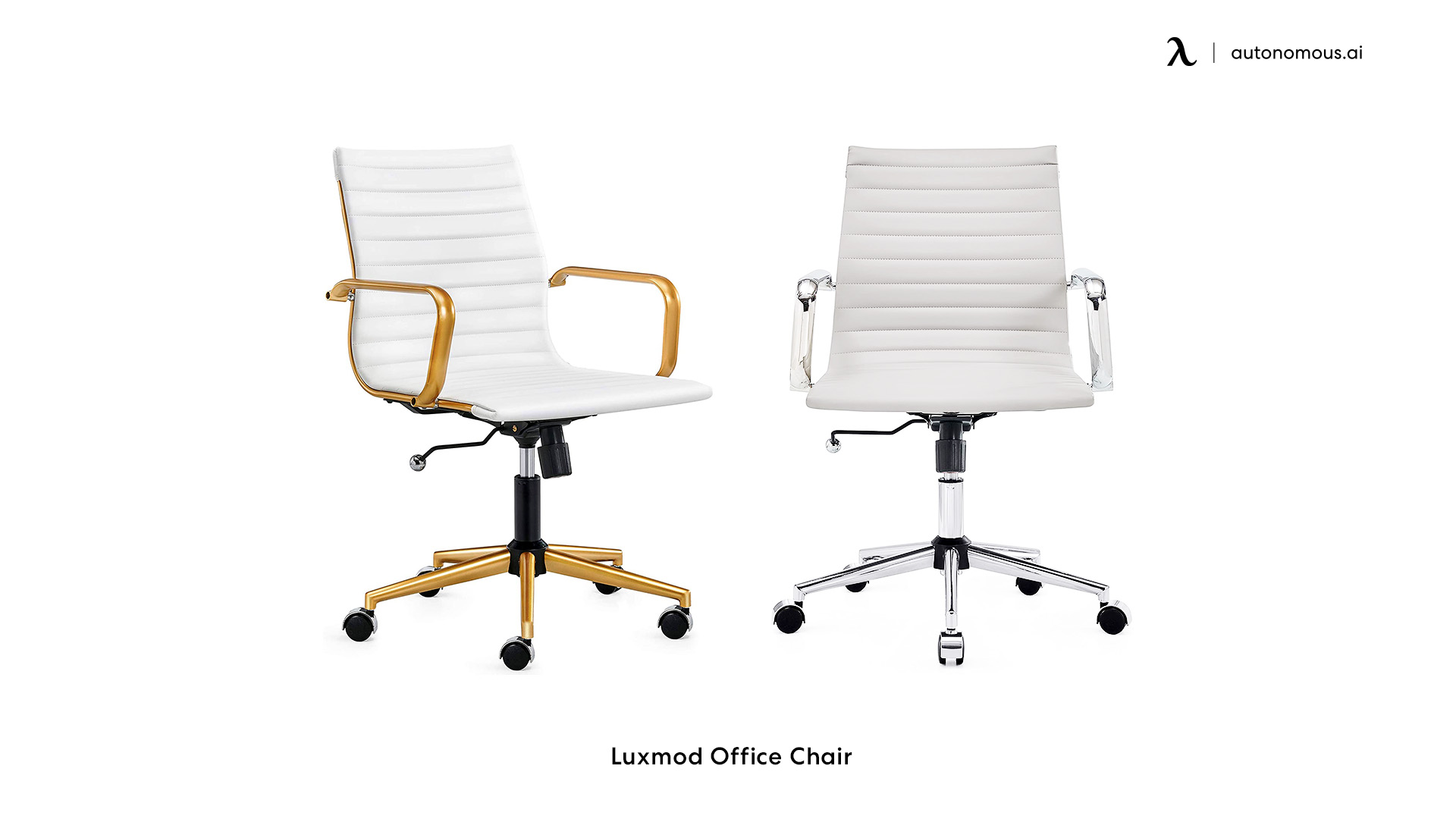 Lux Mod Gold and White Office Chair