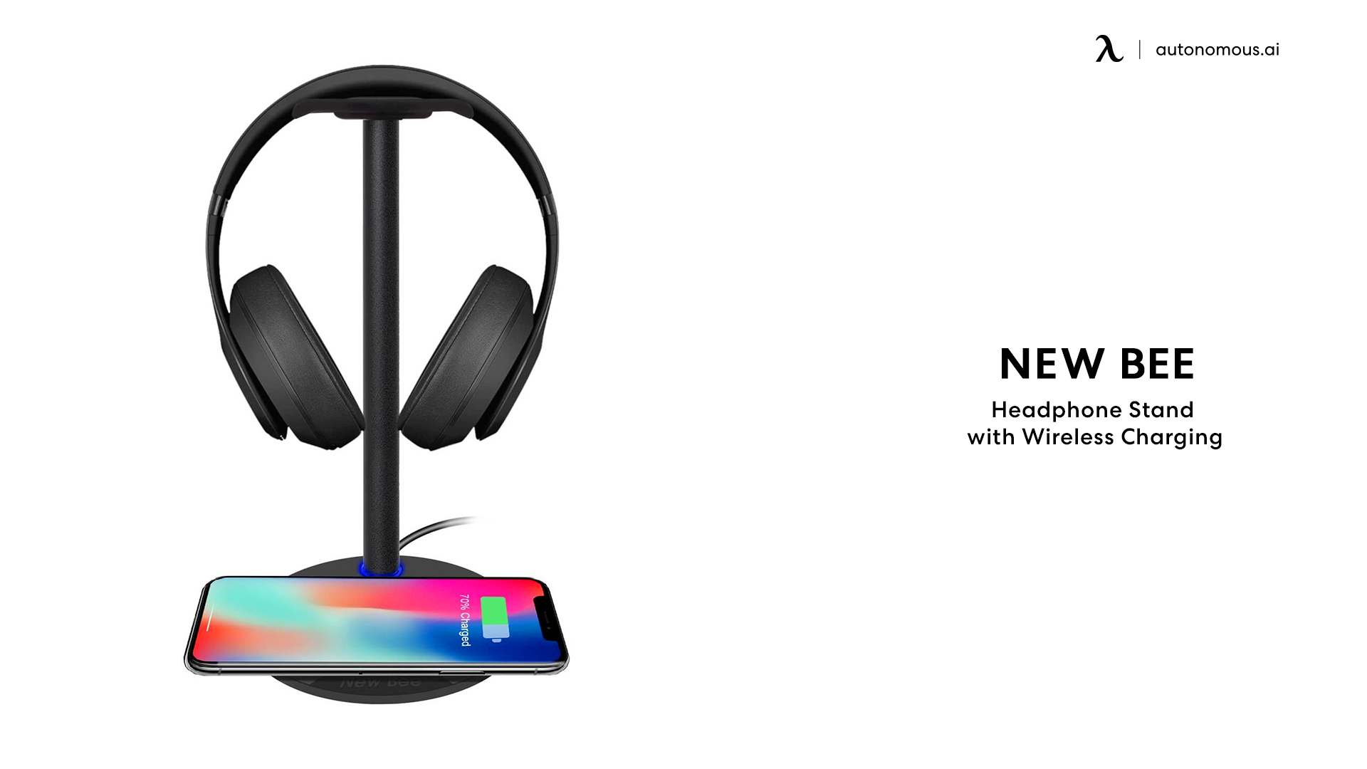 New Bee Headphone Stand with Wireless Charging